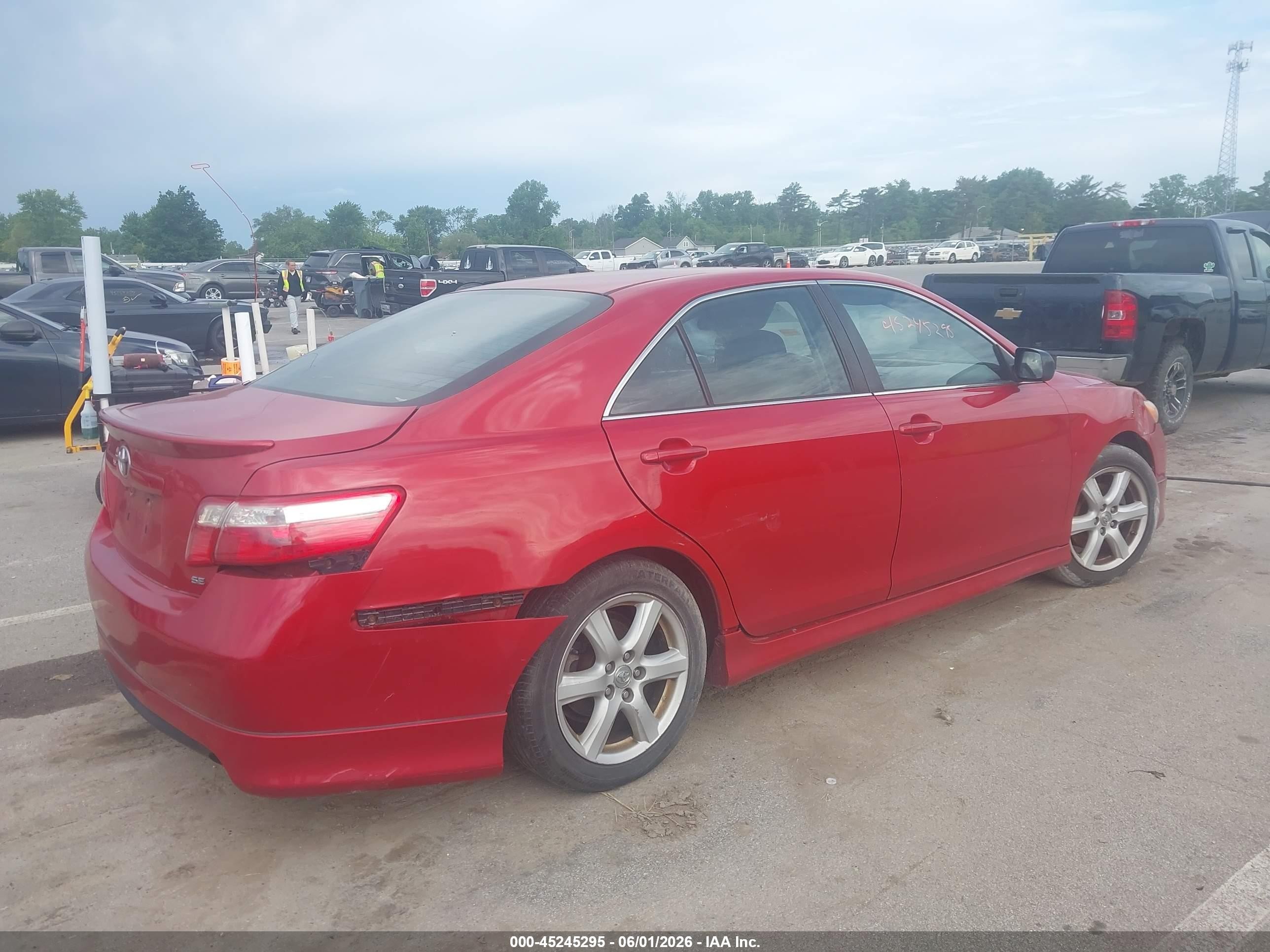 2007 Toyota Camry Se Red vin: 4T1BE46K37U192944