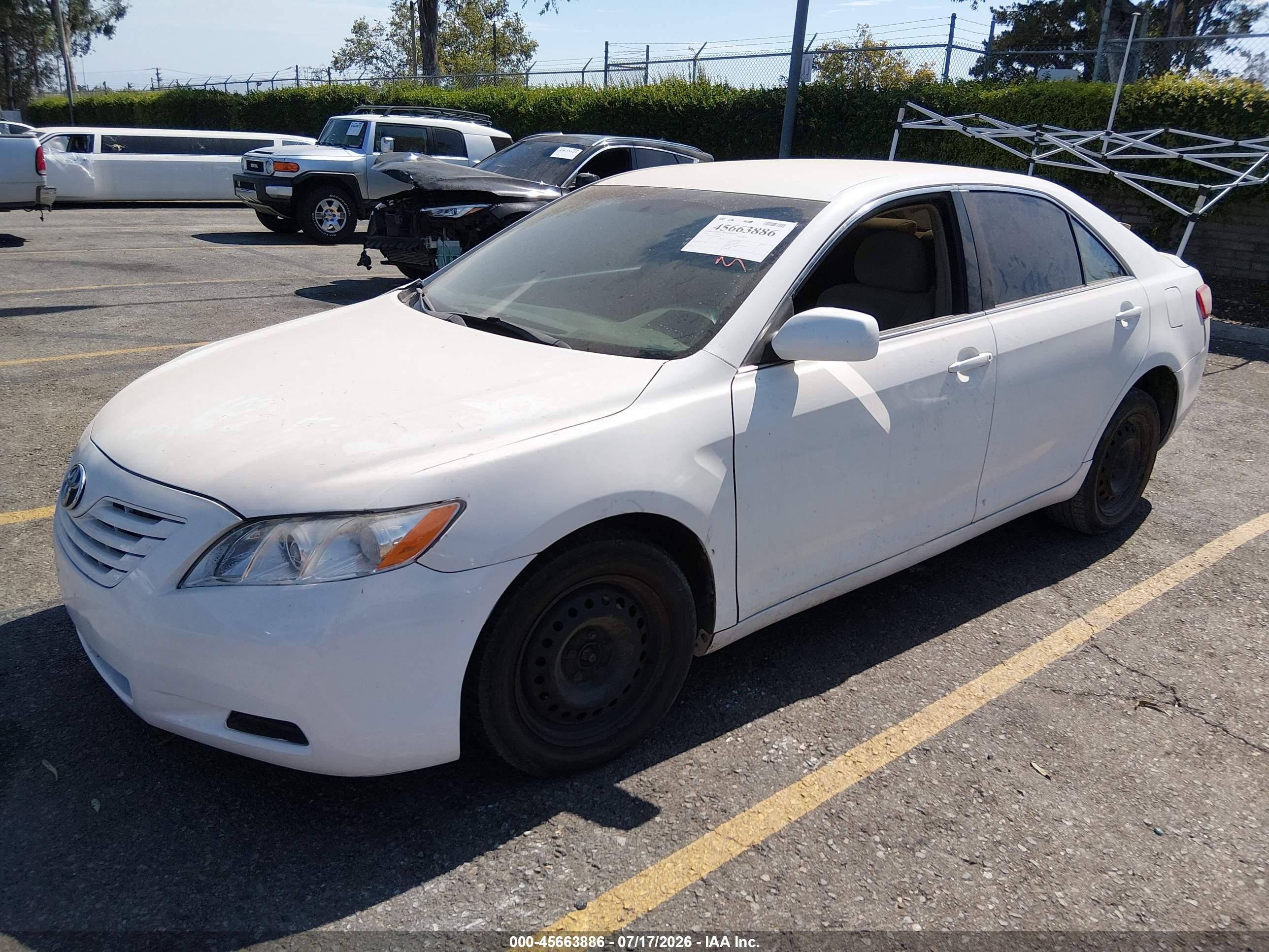 2007 Toyota Camry Le White vin: 4T1BE46K37U558465