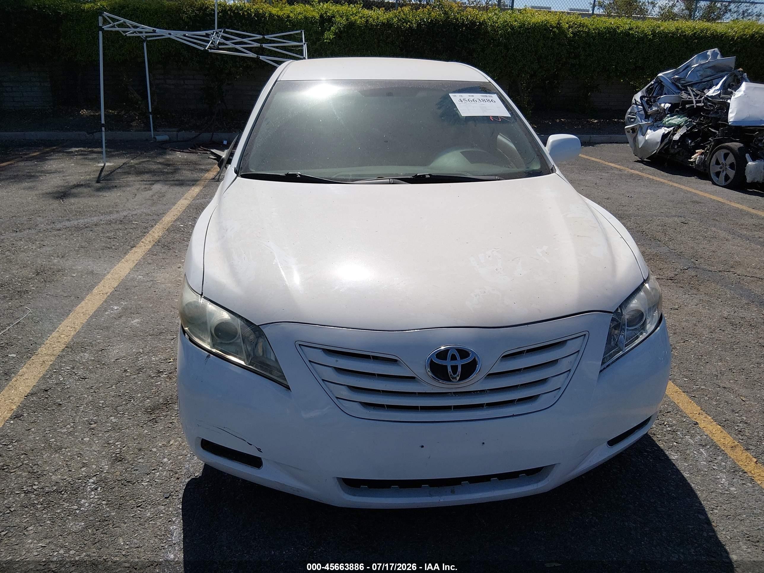 2007 Toyota Camry Le White vin: 4T1BE46K37U558465