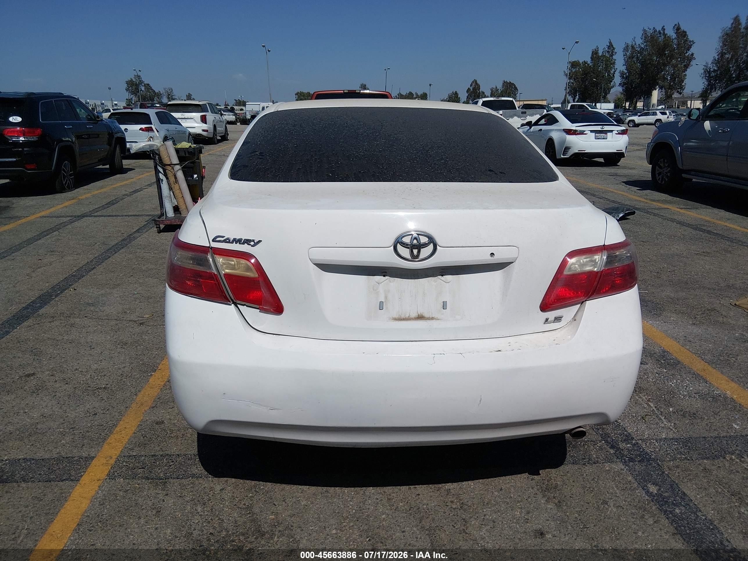 2007 Toyota Camry Le White vin: 4T1BE46K37U558465
