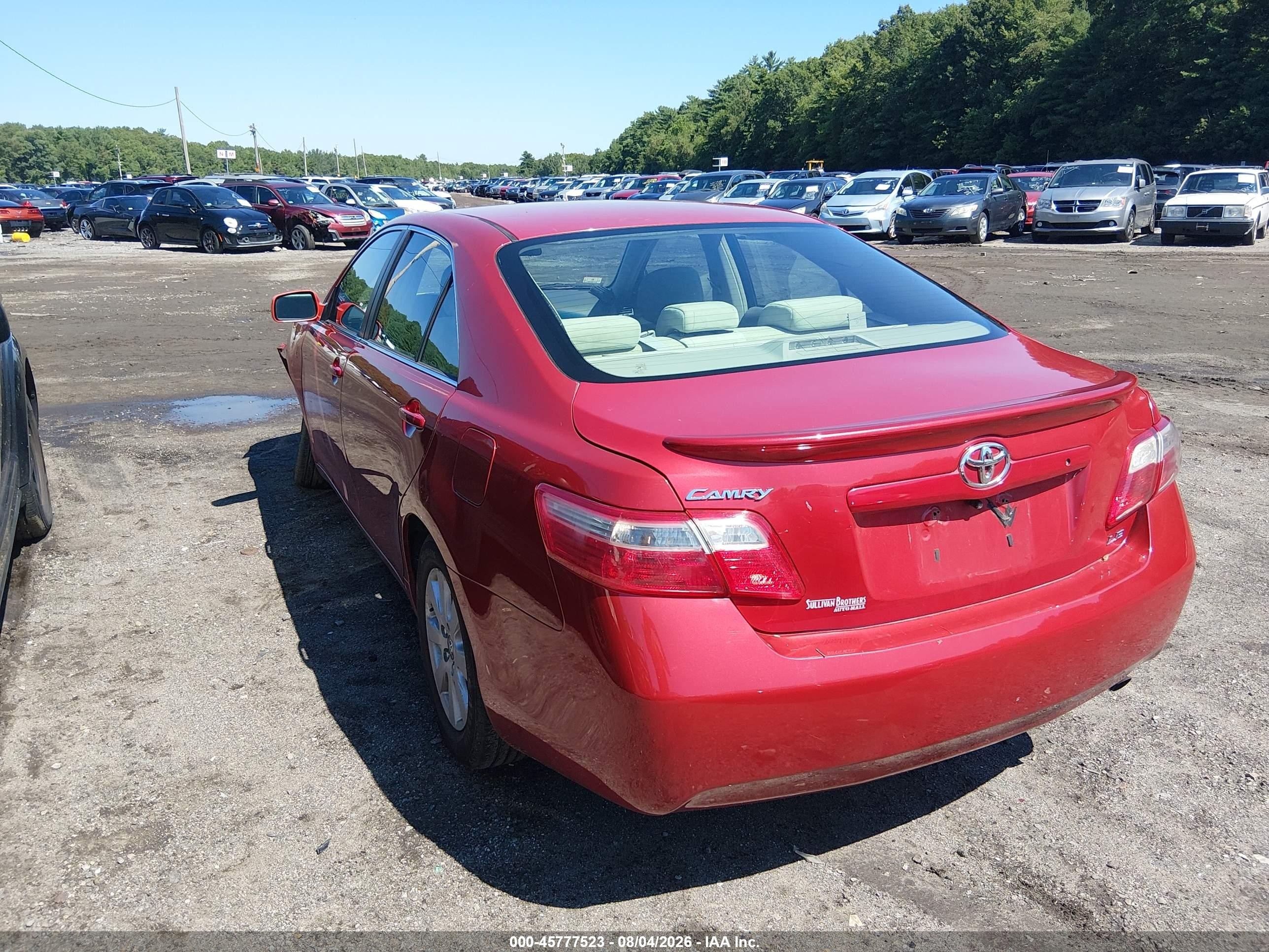 2007 Toyota Camry Le Red vin: 4T1BE46K47U001063