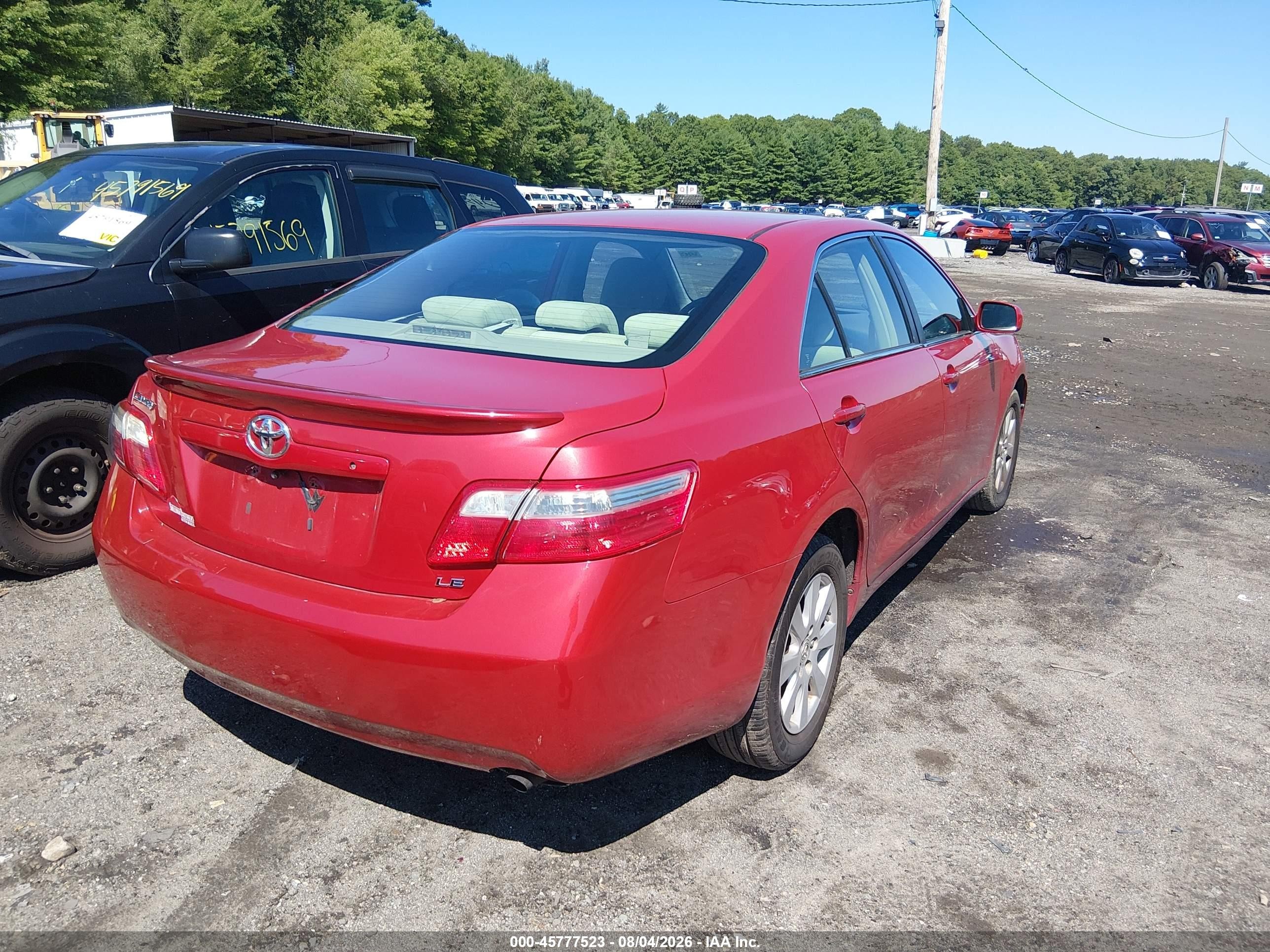 2007 Toyota Camry Le Red vin: 4T1BE46K47U001063