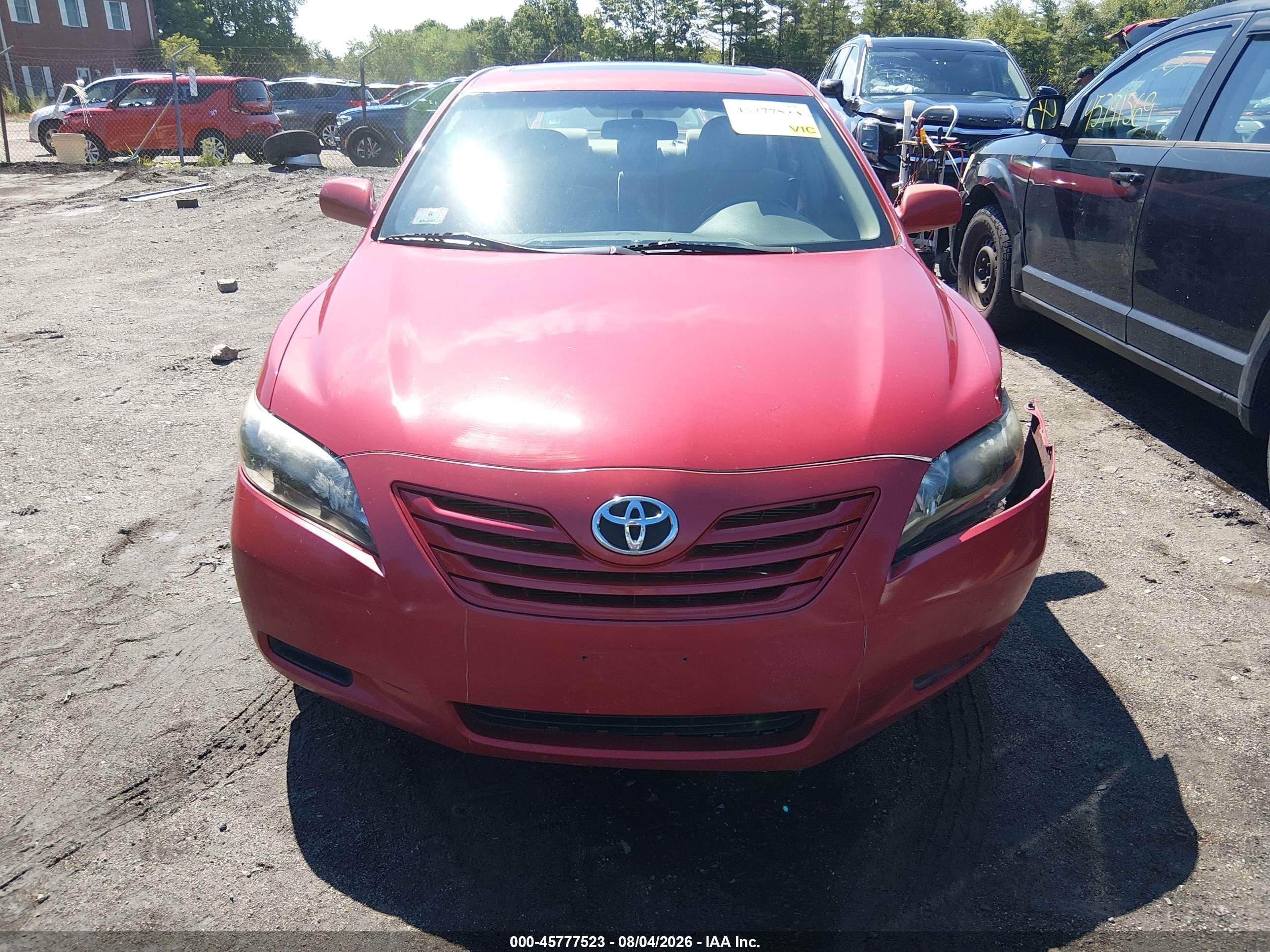2007 Toyota Camry Le Red vin: 4T1BE46K47U001063