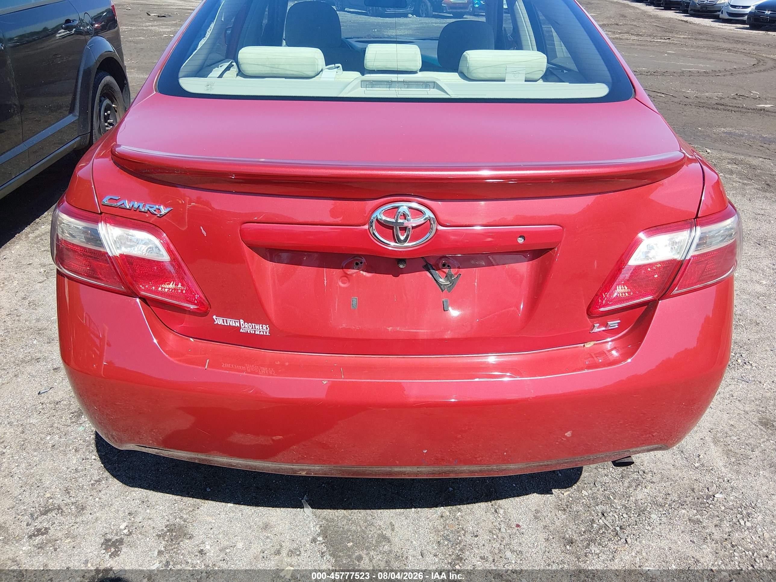 2007 Toyota Camry Le Red vin: 4T1BE46K47U001063