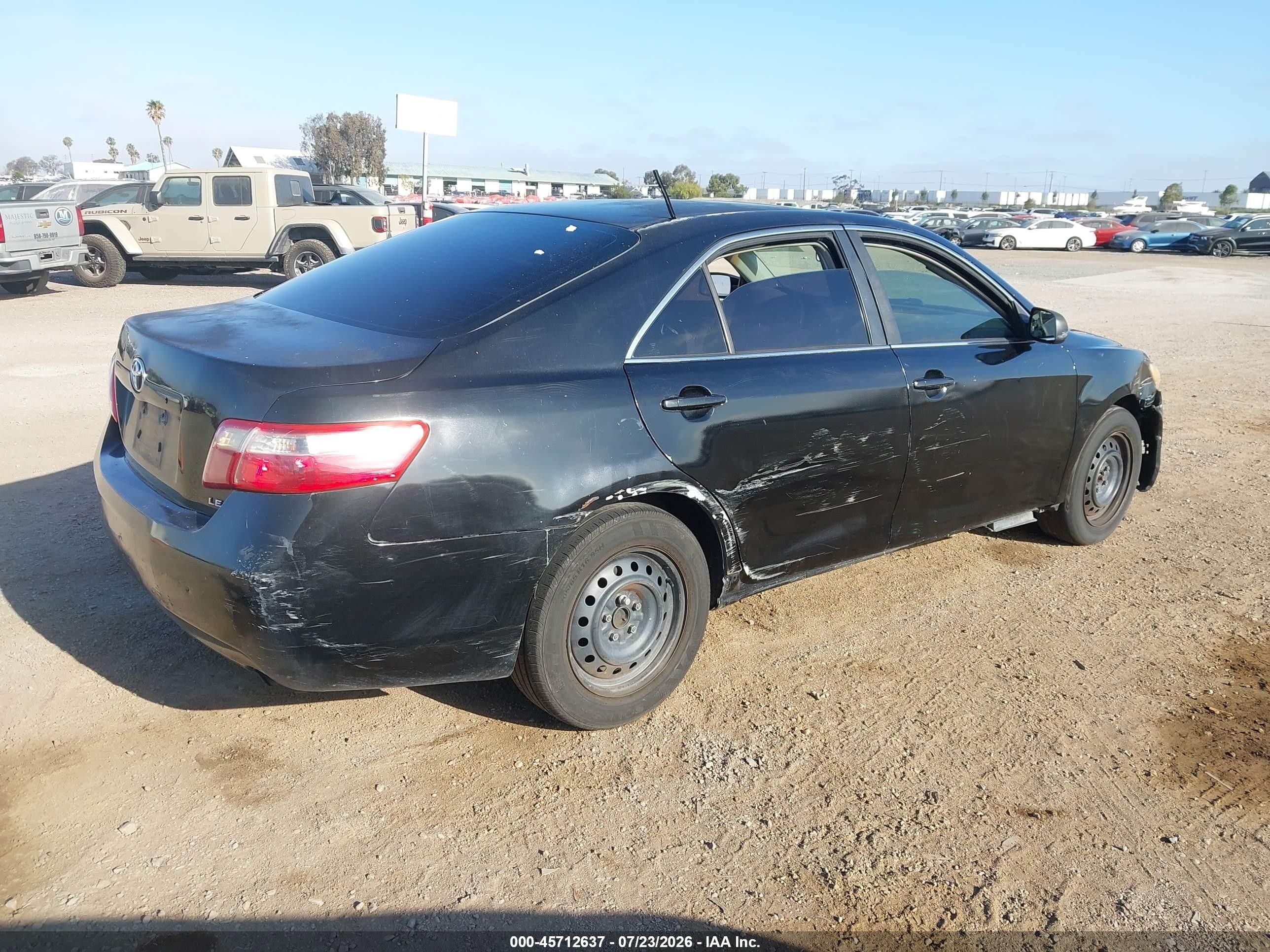 2007 Toyota Camry Le Black vin: 4T1BE46K47U095459