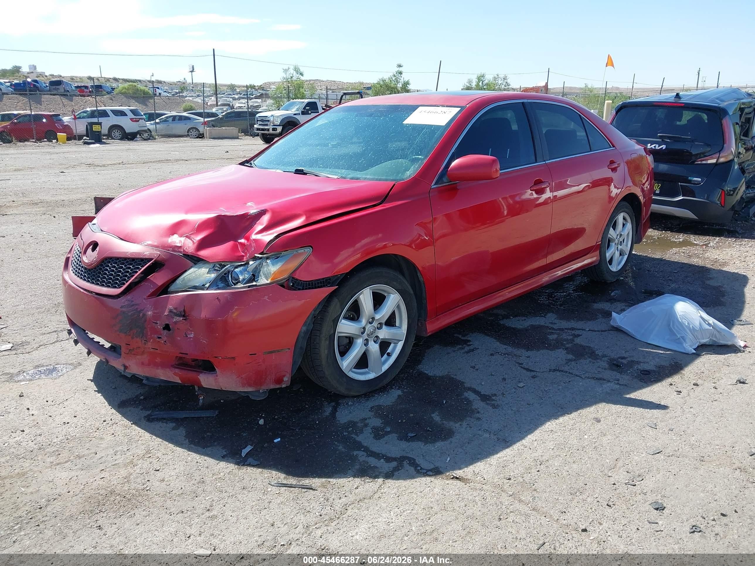 2007 Toyota Camry Se Red vin: 4T1BE46K47U189051