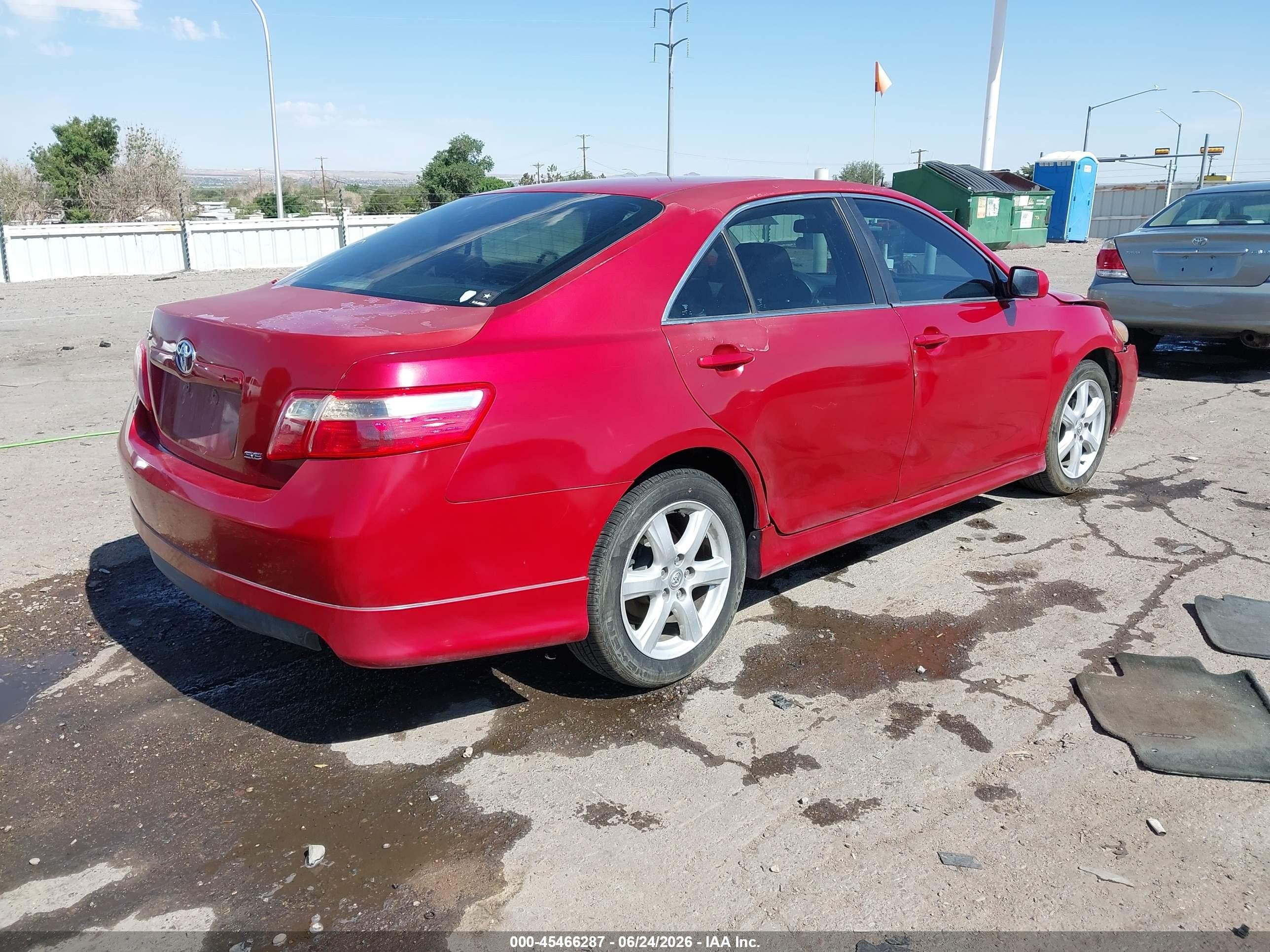 2007 Toyota Camry Se Red vin: 4T1BE46K47U189051