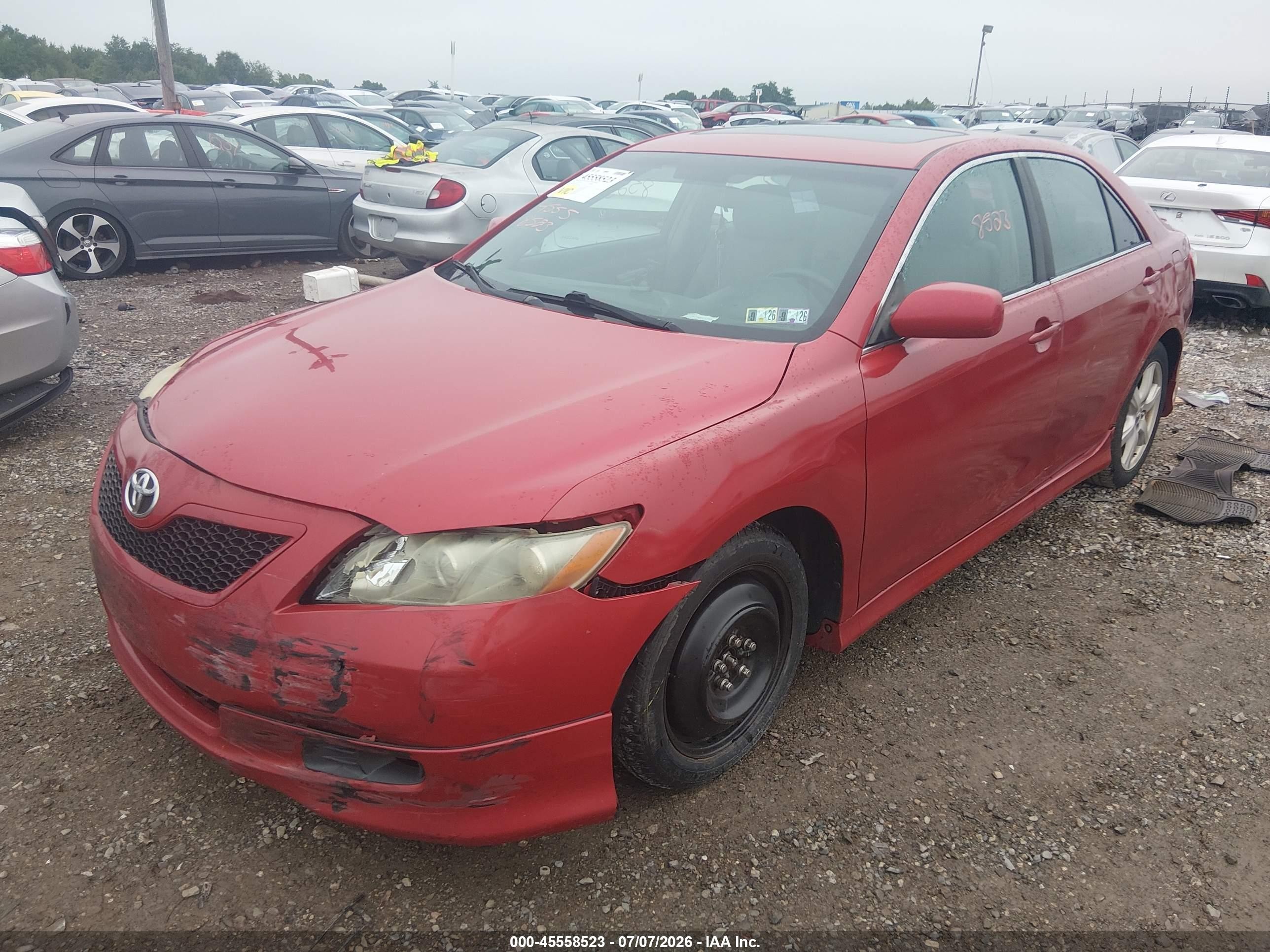 2008 Toyota Camry Se Red vin: 4T1BE46K48U245622