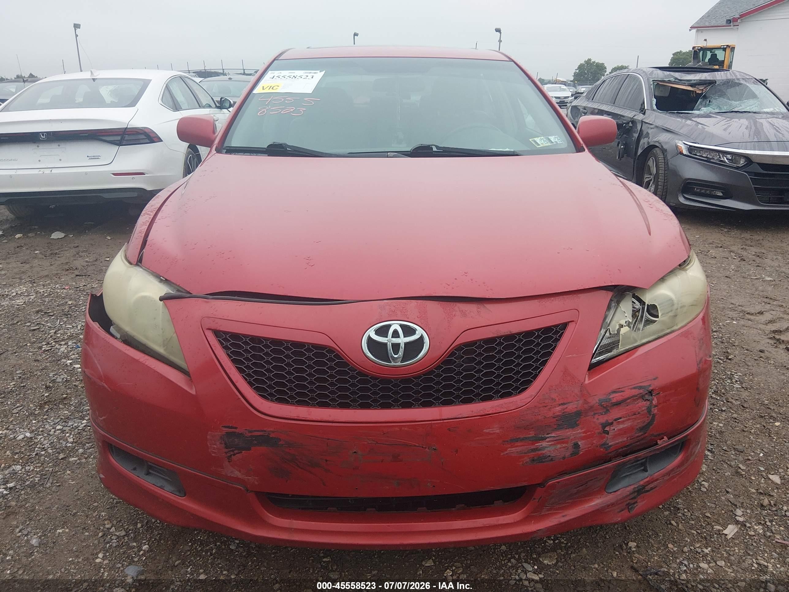2008 Toyota Camry Se Red vin: 4T1BE46K48U245622