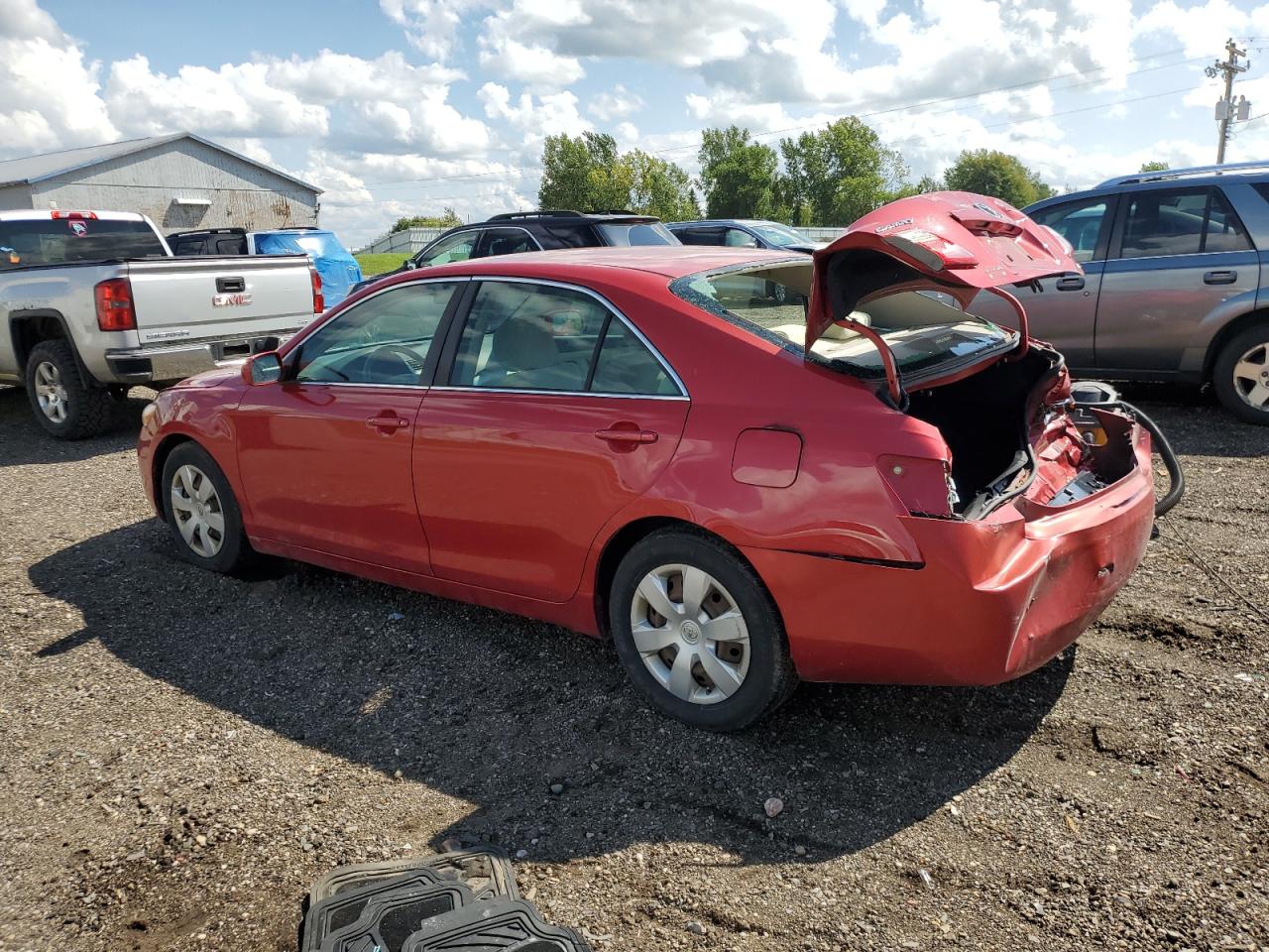 2007 Toyota Camry Ce Red vin: 4T1BE46K57U007177