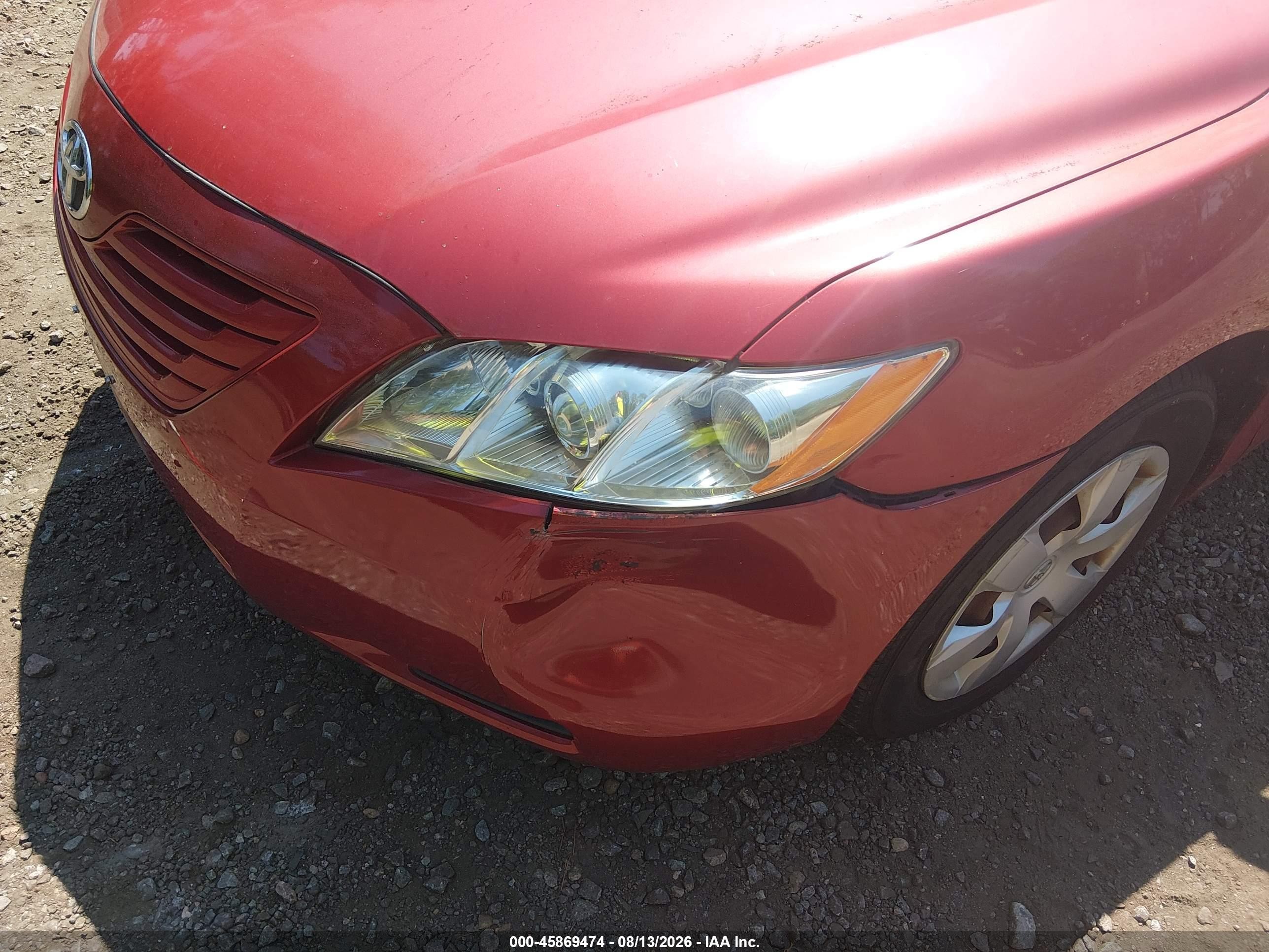 2007 Toyota Camry Le Red vin: 4T1BE46K57U021239