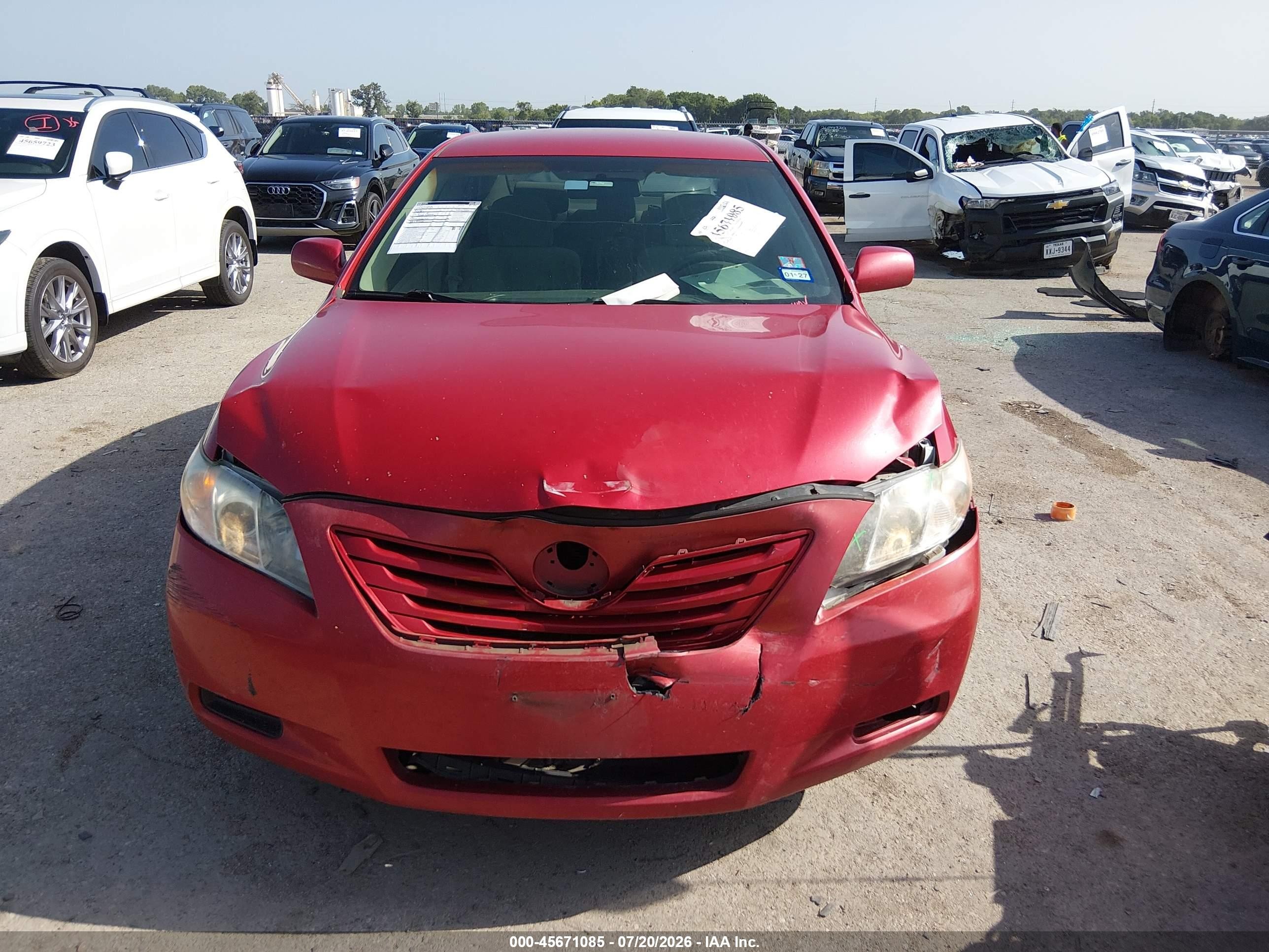 2007 Toyota Camry Le Красный vin: 4T1BE46K57U151280