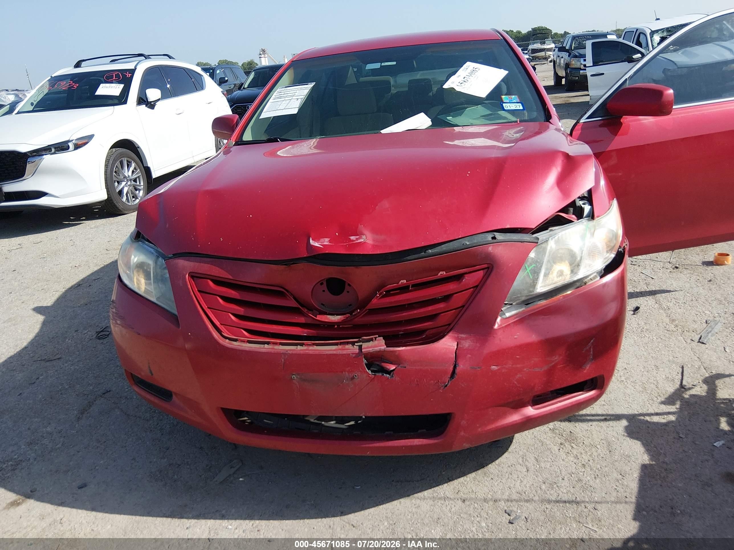 2007 Toyota Camry Le Красный vin: 4T1BE46K57U151280