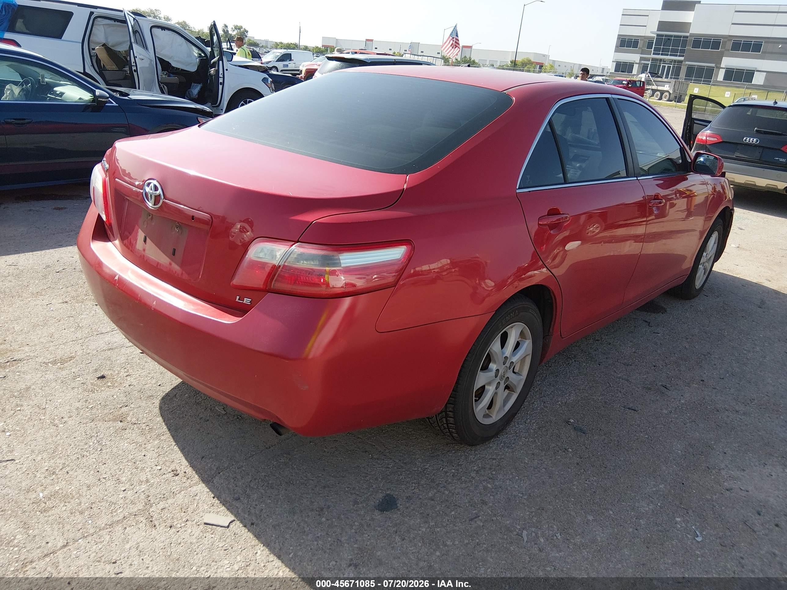 2007 Toyota Camry Le Красный vin: 4T1BE46K57U151280