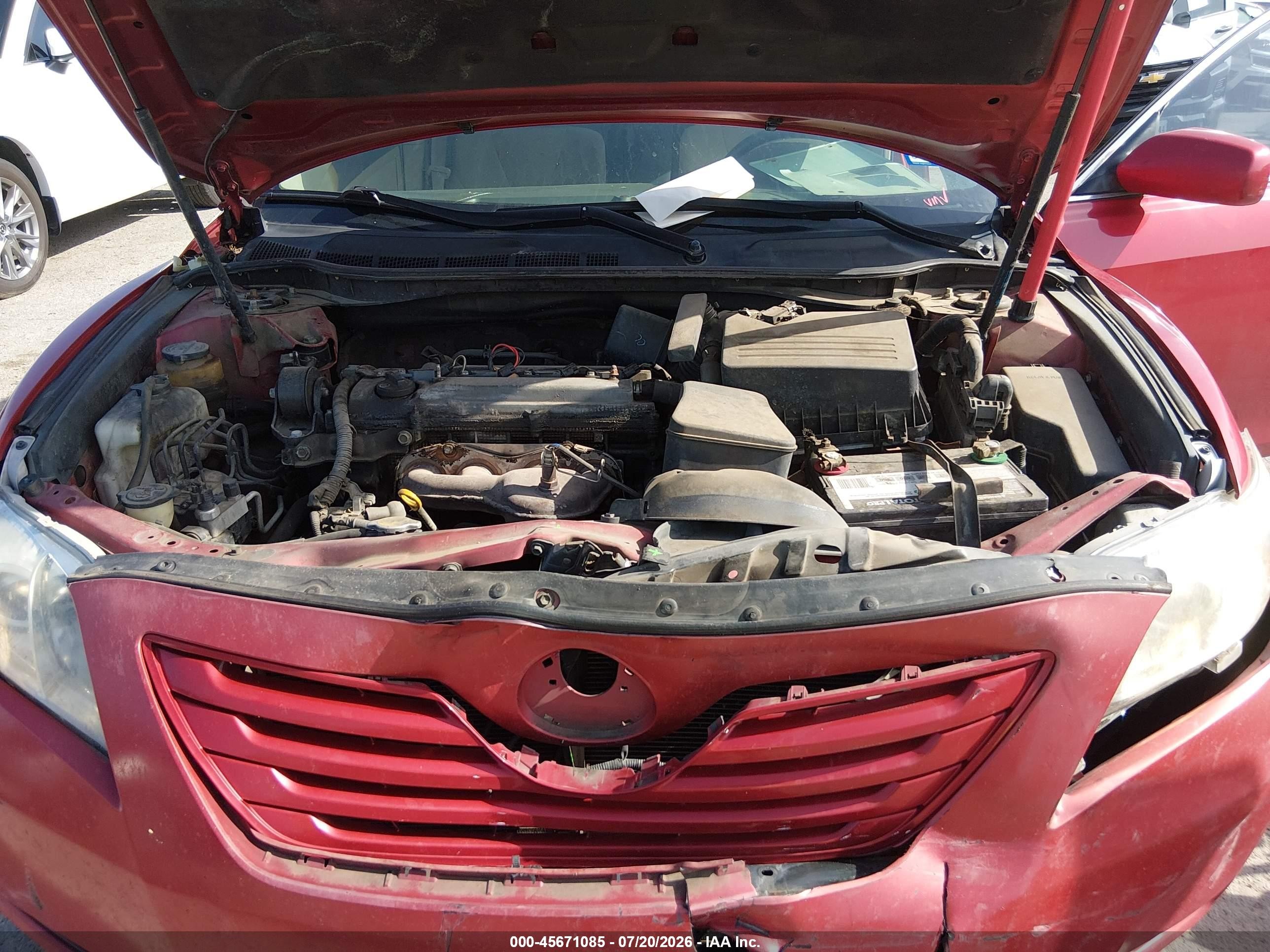 2007 Toyota Camry Le Красный vin: 4T1BE46K57U151280