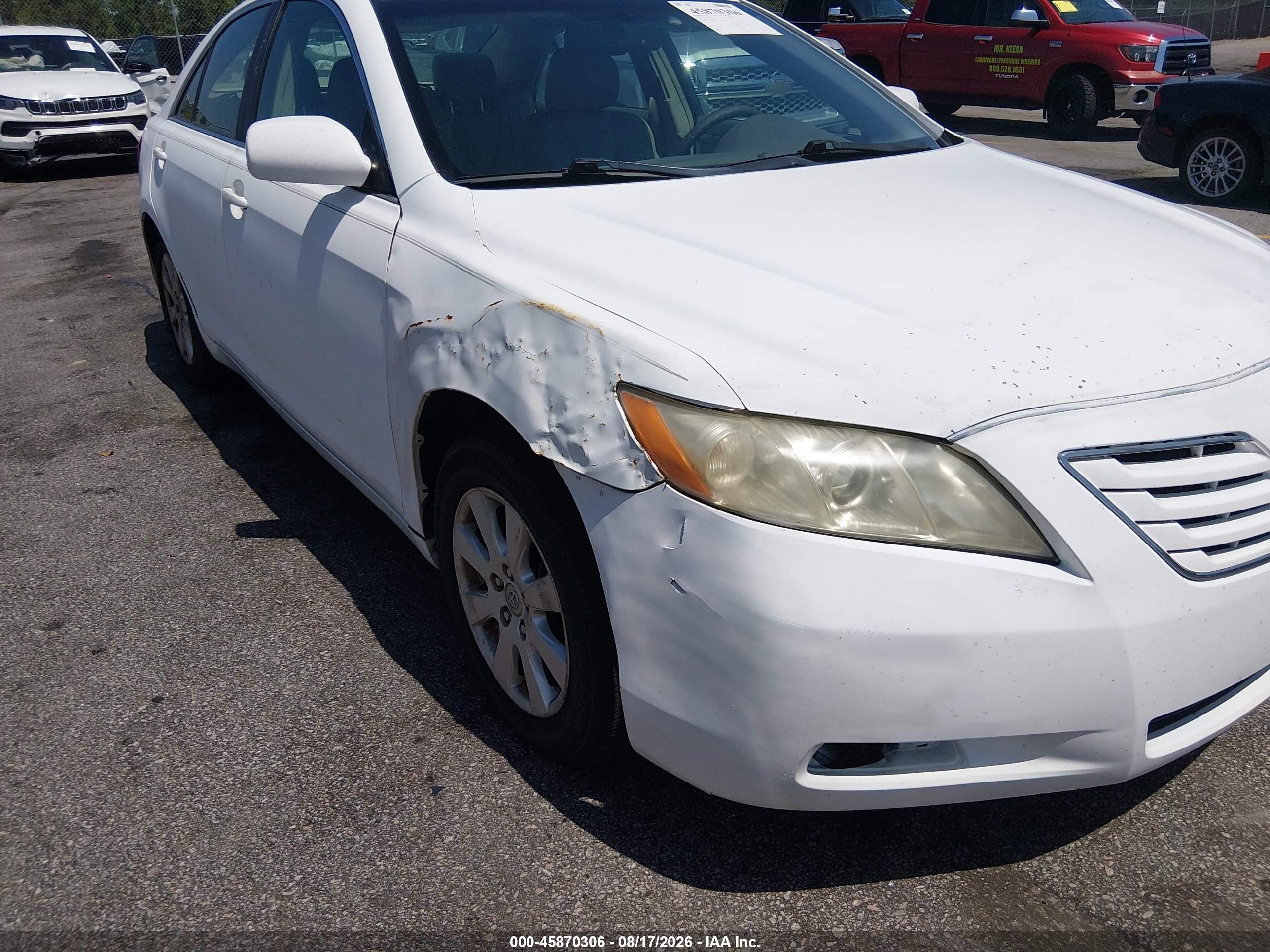 2007 Toyota Camry Xle White vin: 4T1BE46K57U555762