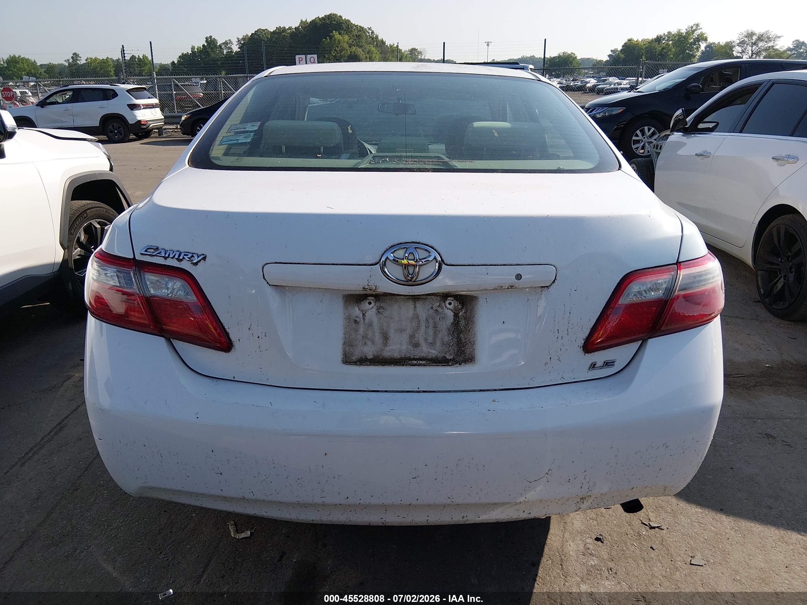 2007 Toyota Camry Le Белый vin: 4T1BE46K57U613420