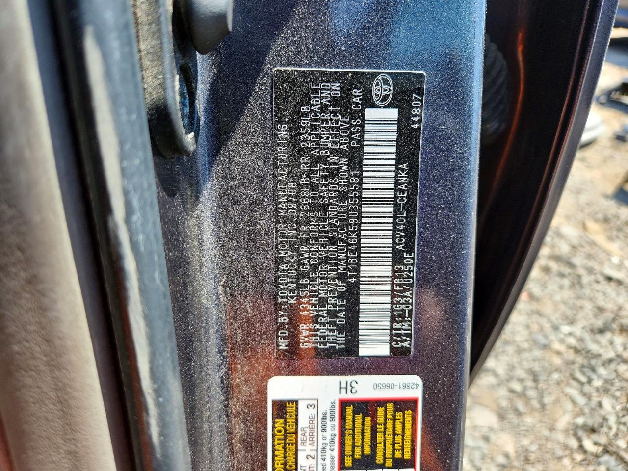 2009 Toyota Camry Le Gray vin: 4T1BE46K59U355581