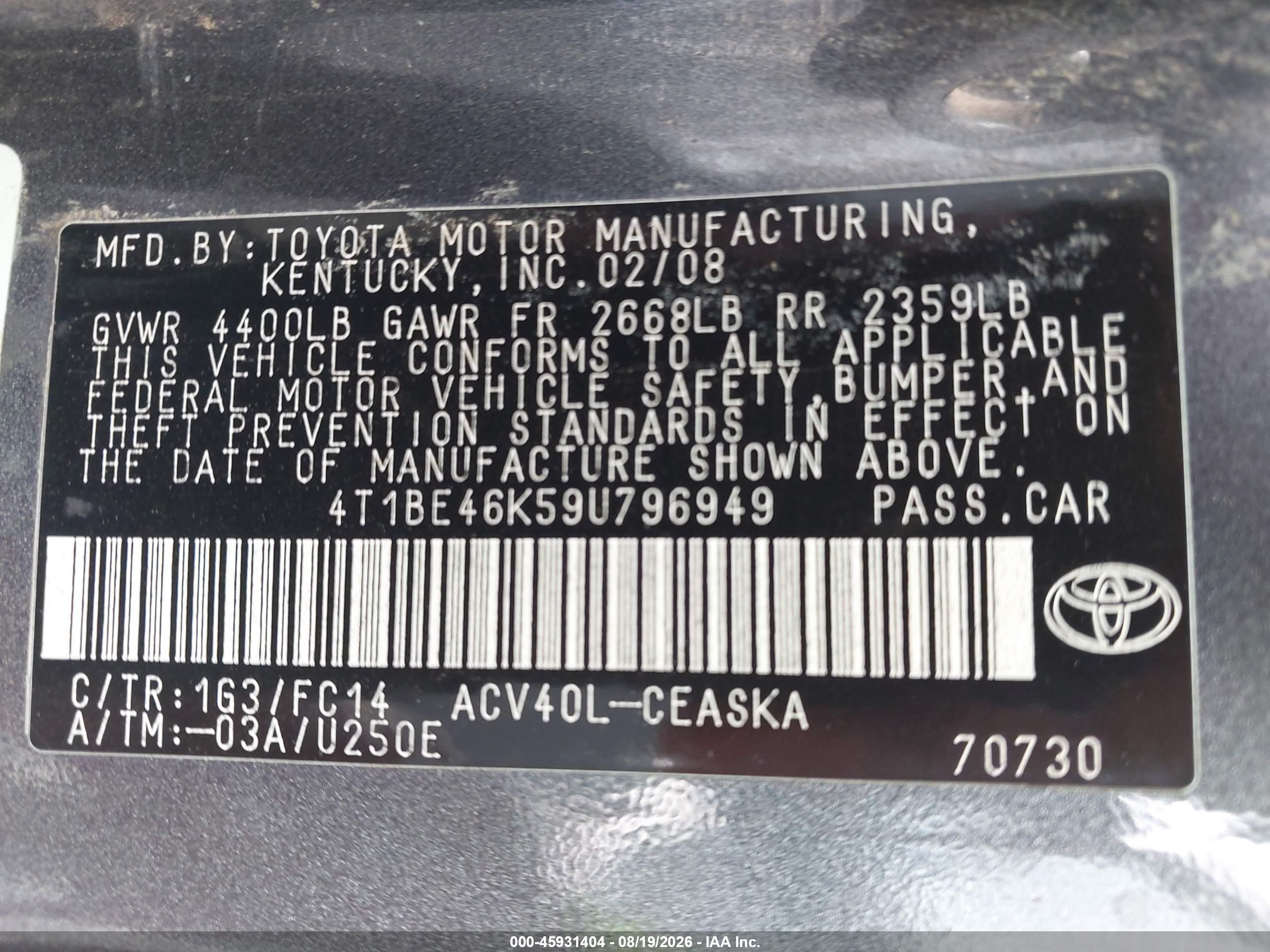 2009 Toyota Camry Se Silver vin: 4T1BE46K59U796949