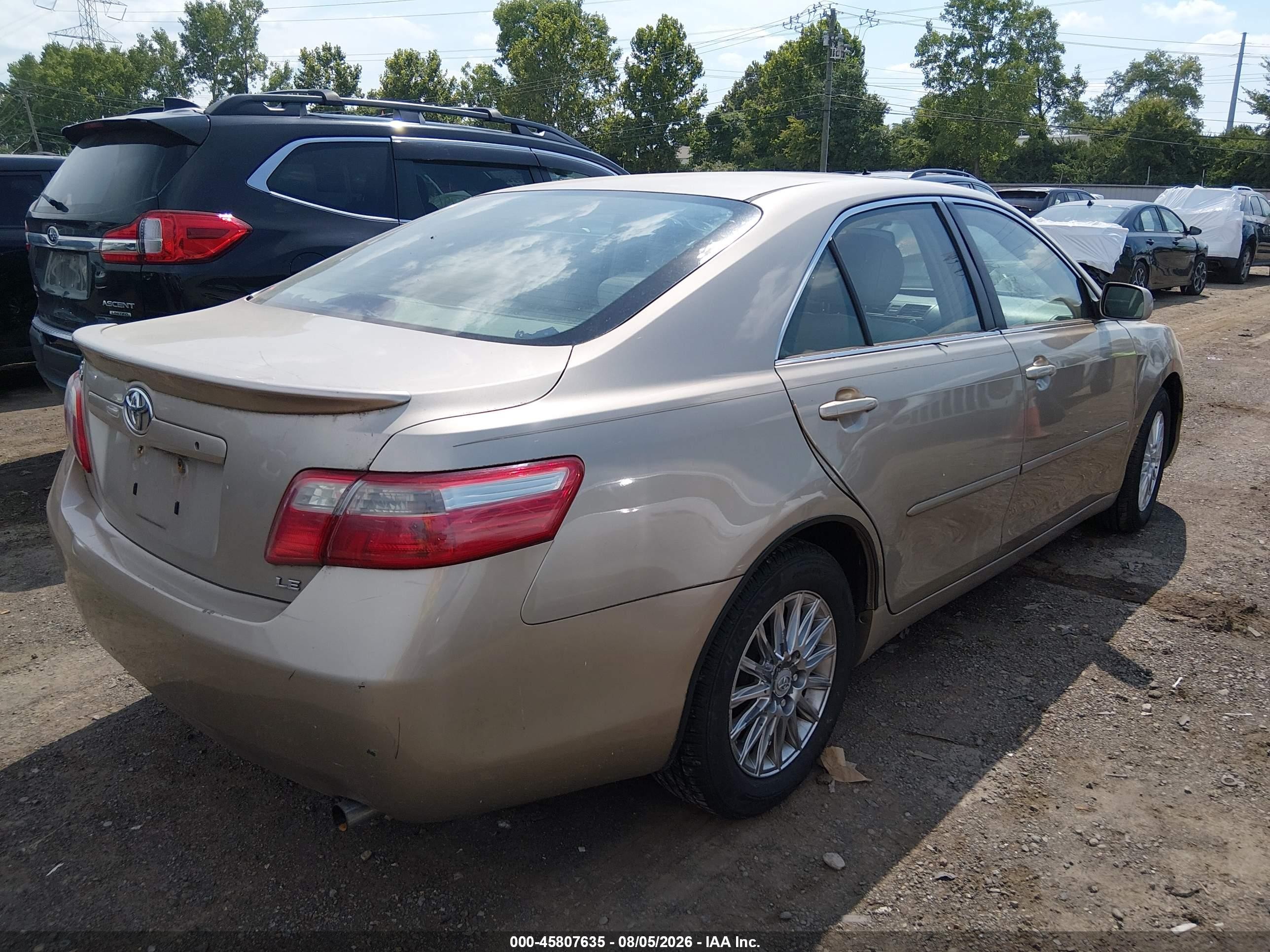 2007 Toyota Camry Le Gold vin: 4T1BE46K67U038602