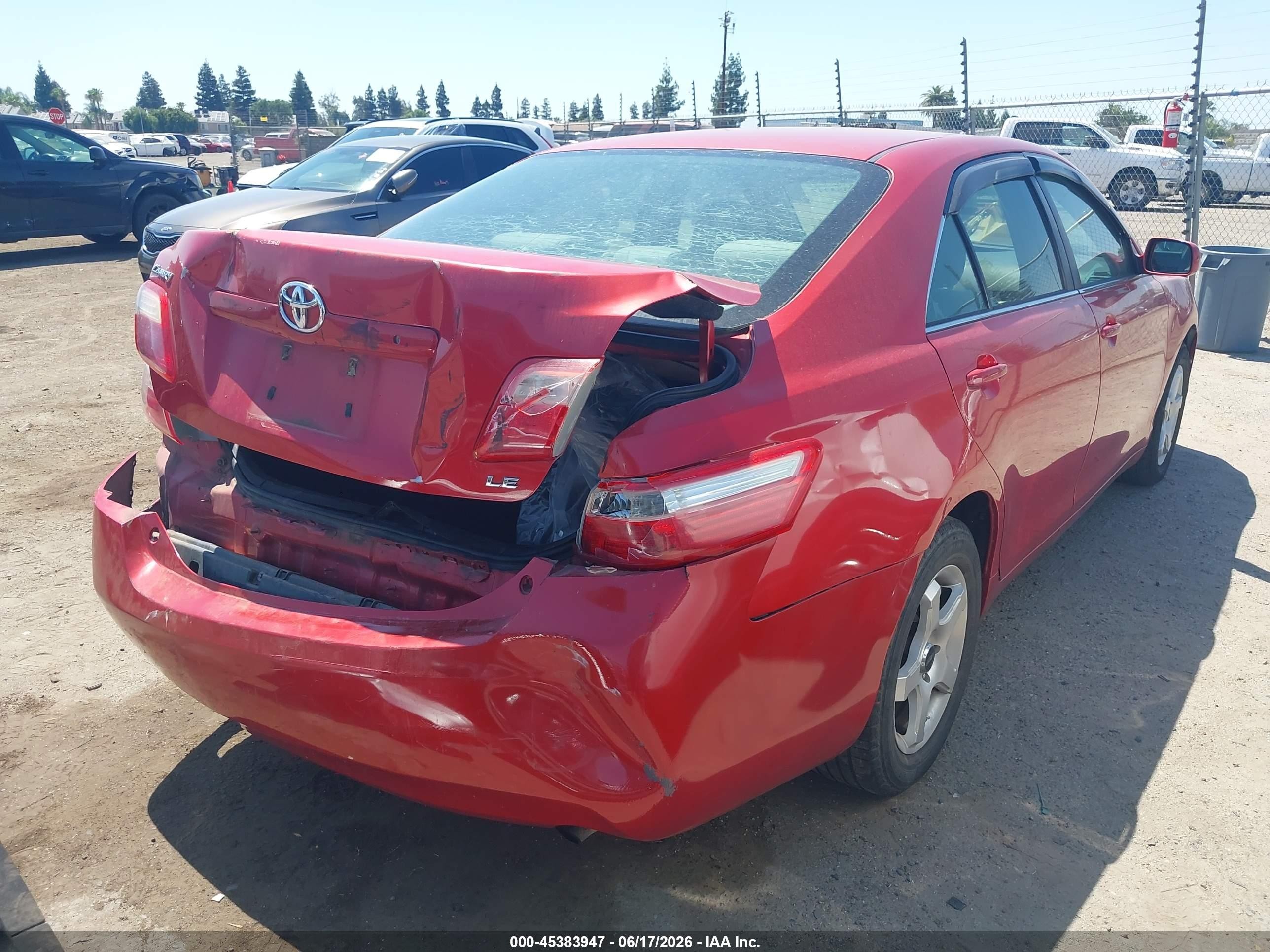 2007 Toyota Camry Le Red vin: 4T1BE46K67U193392
