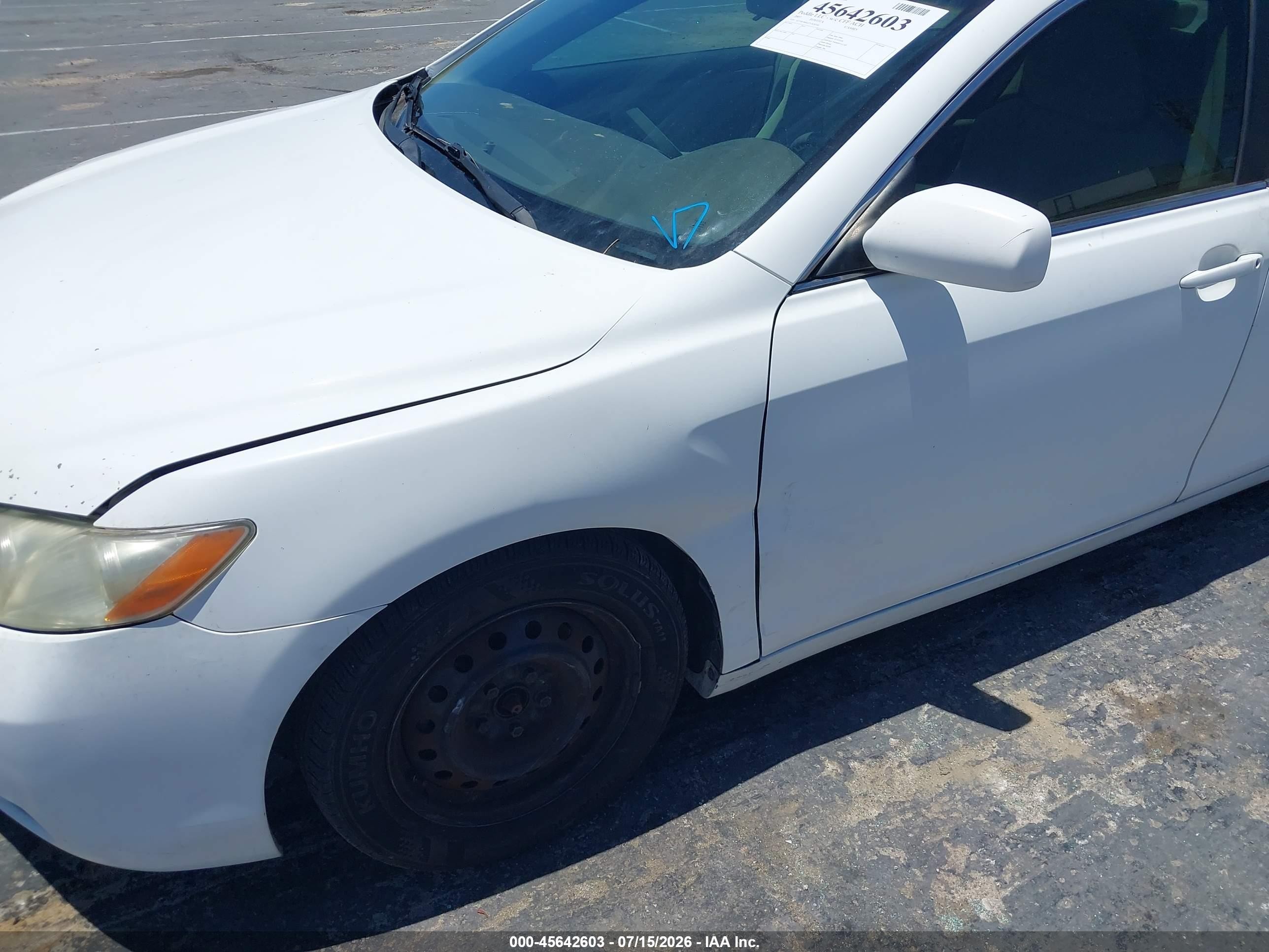 2007 Toyota Camry Le White vin: 4T1BE46K67U620344