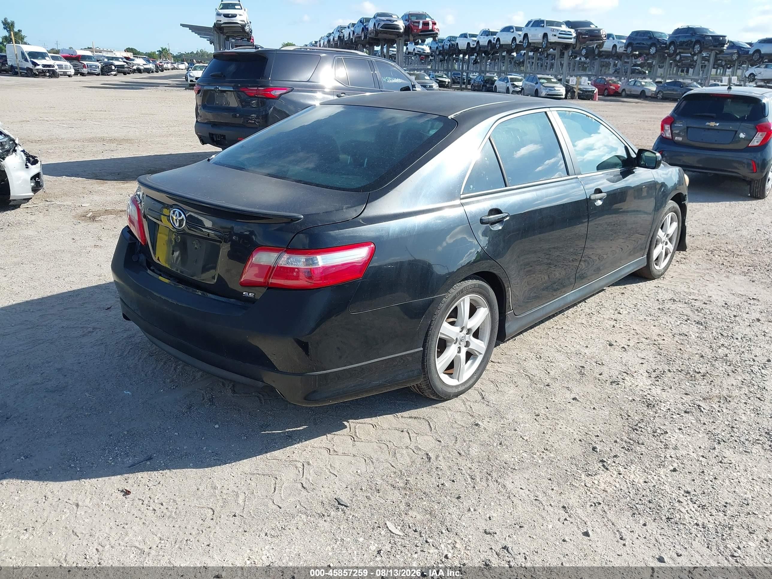 2007 Toyota Camry Se Black vin: 4T1BE46K67U709945