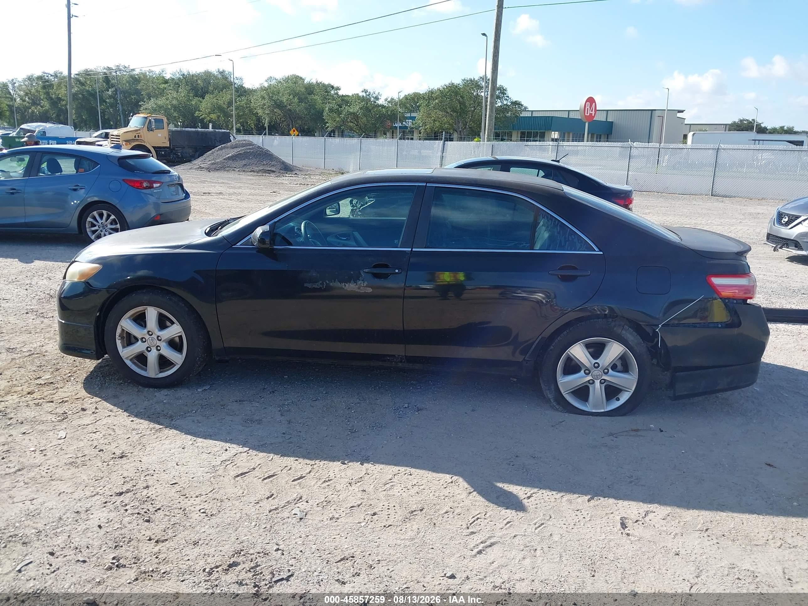 2007 Toyota Camry Se Black vin: 4T1BE46K67U709945