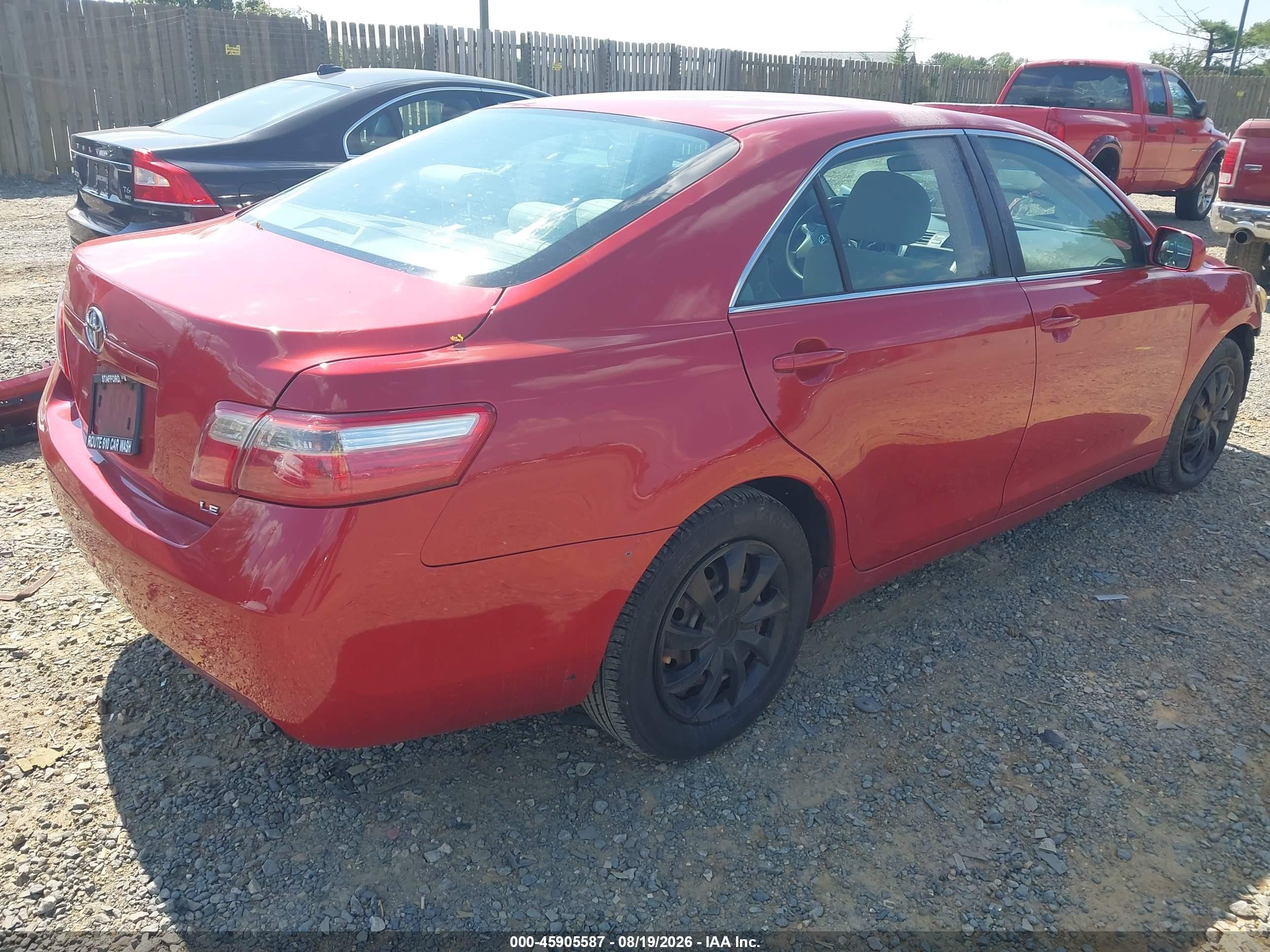 2007 Toyota Camry Le Red vin: 4T1BE46K77U076775