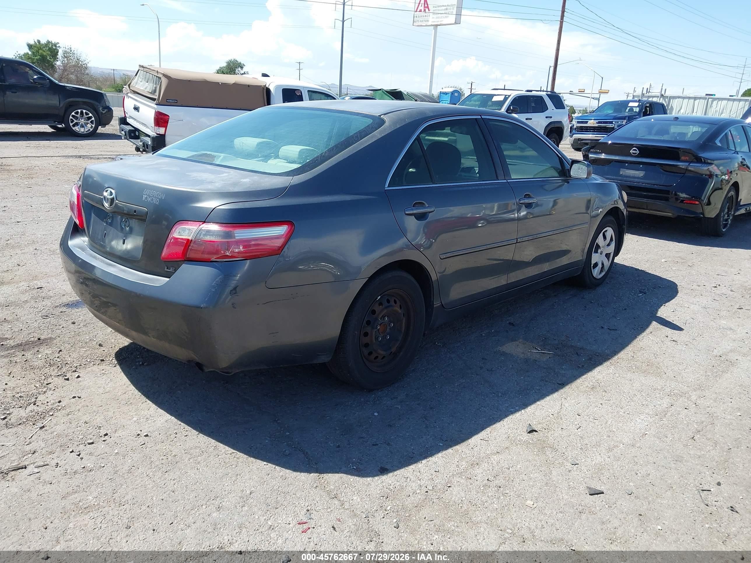 2007 Toyota Camry Le Gray vin: 4T1BE46K77U569288