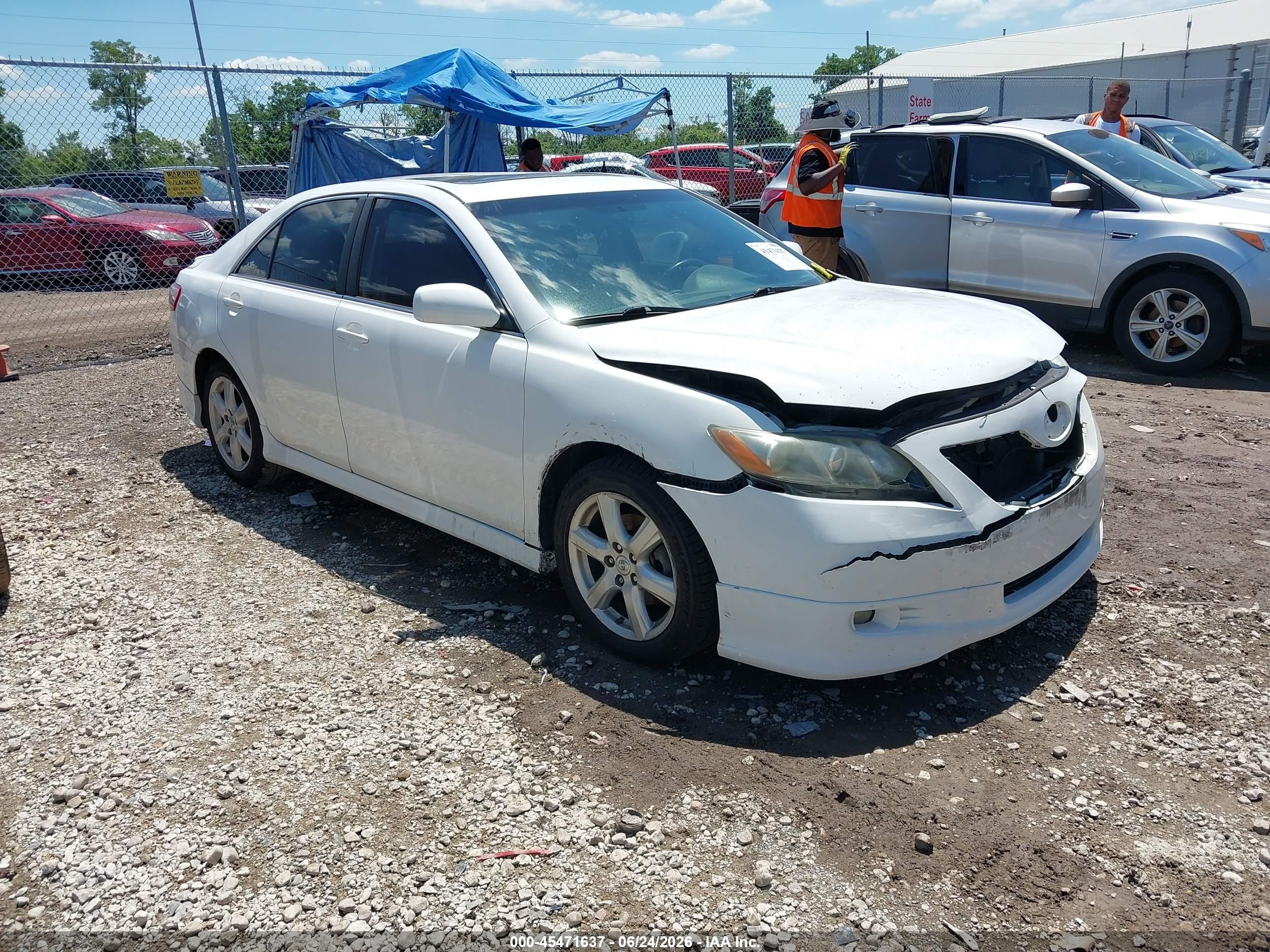 2007 Toyota Camry Se White vin: 4T1BE46K77U700686