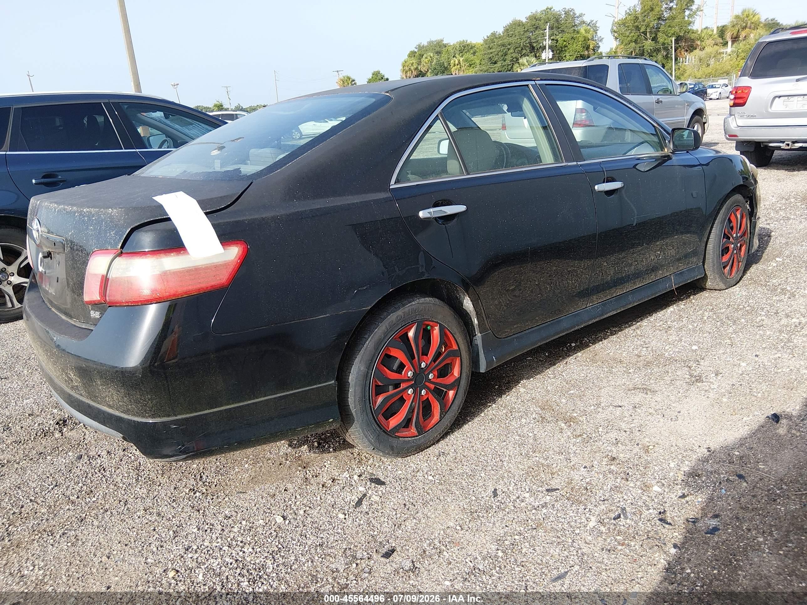 2008 Toyota Camry Se Black vin: 4T1BE46K78U757732