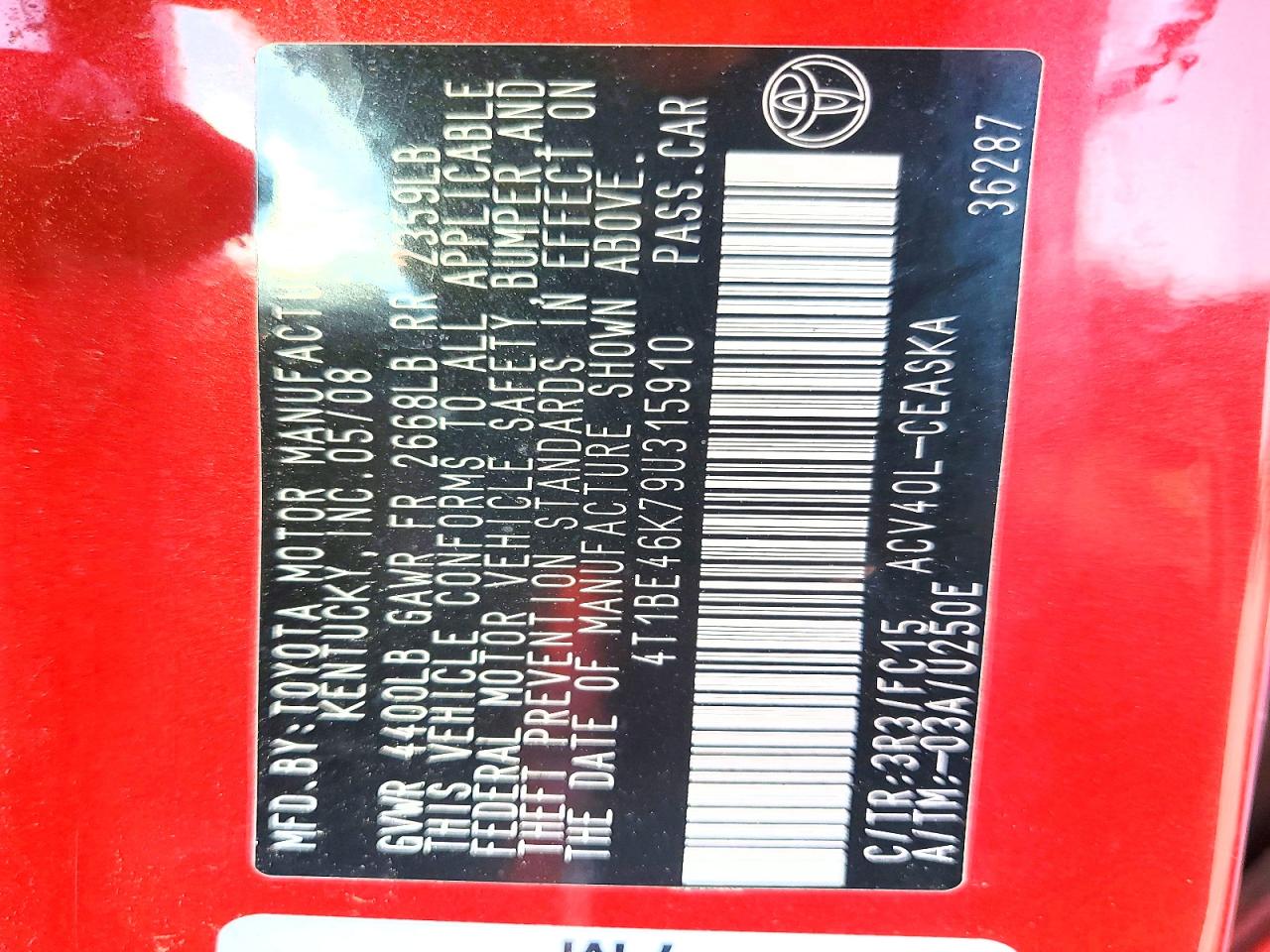 2009 Toyota Camry Se Red vin: 4T1BE46K79U315910