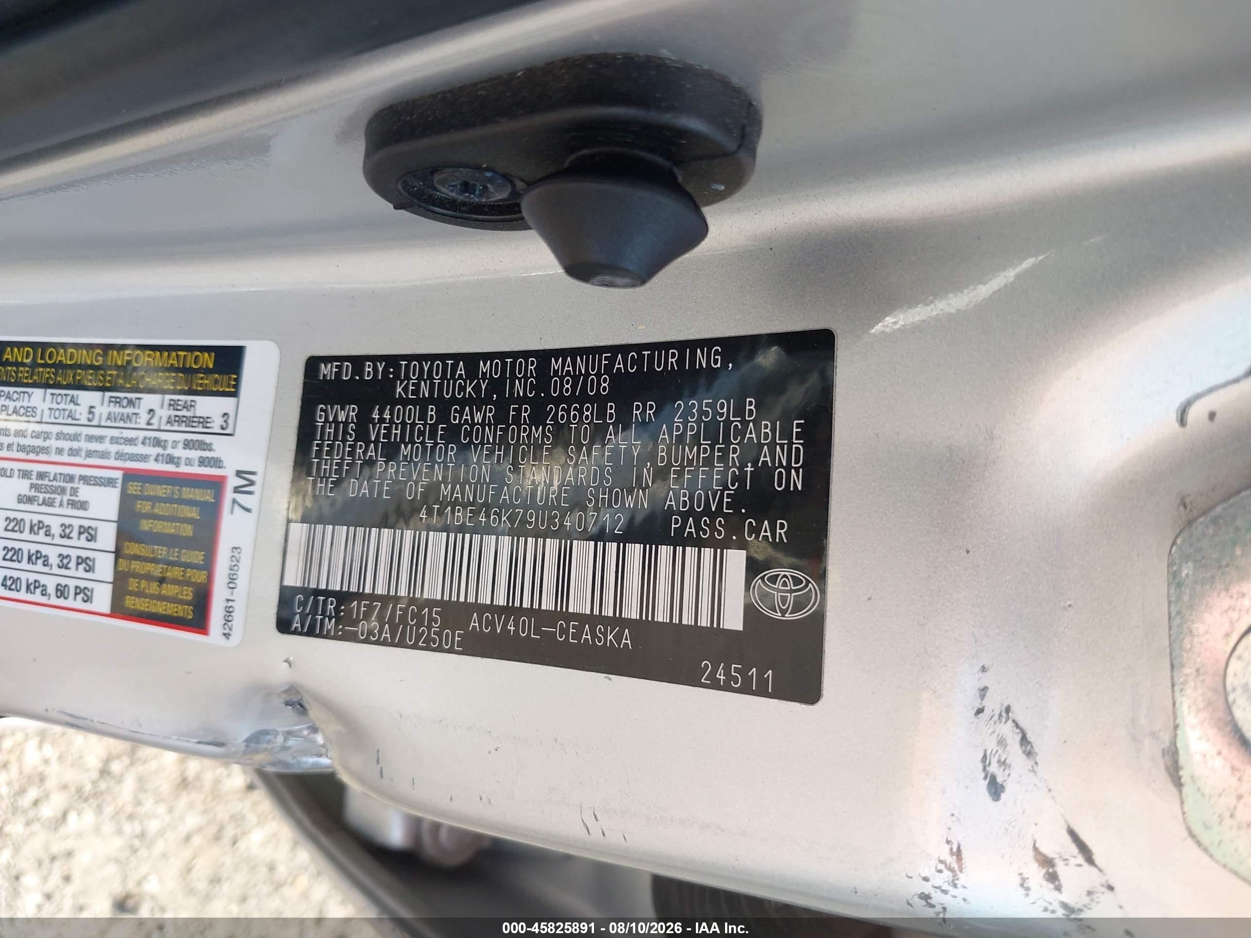 2009 Toyota Camry Se Silver vin: 4T1BE46K79U340712