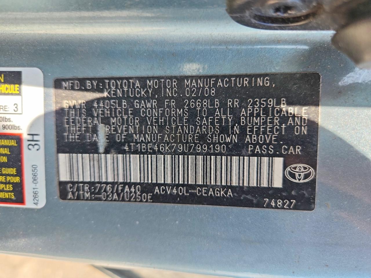 2009 Toyota Camry Xle Серебряный vin: 4T1BE46K79U799190