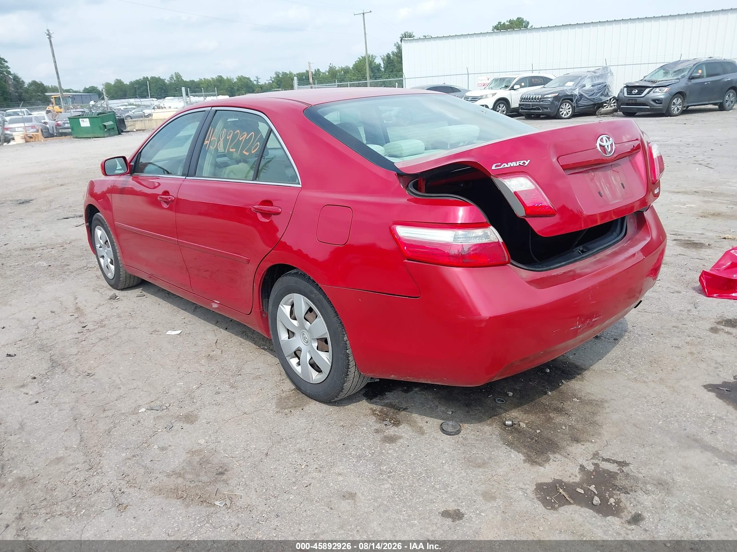 2007 Toyota Camry Le Red vin: 4T1BE46K87U178585