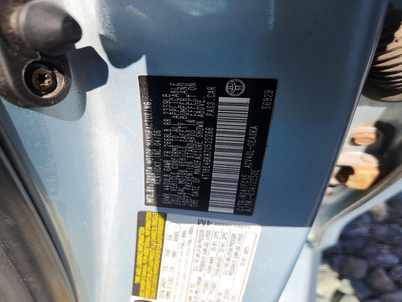 2007 Toyota Camry Se Blue vin: 4T1BE46K87U525266