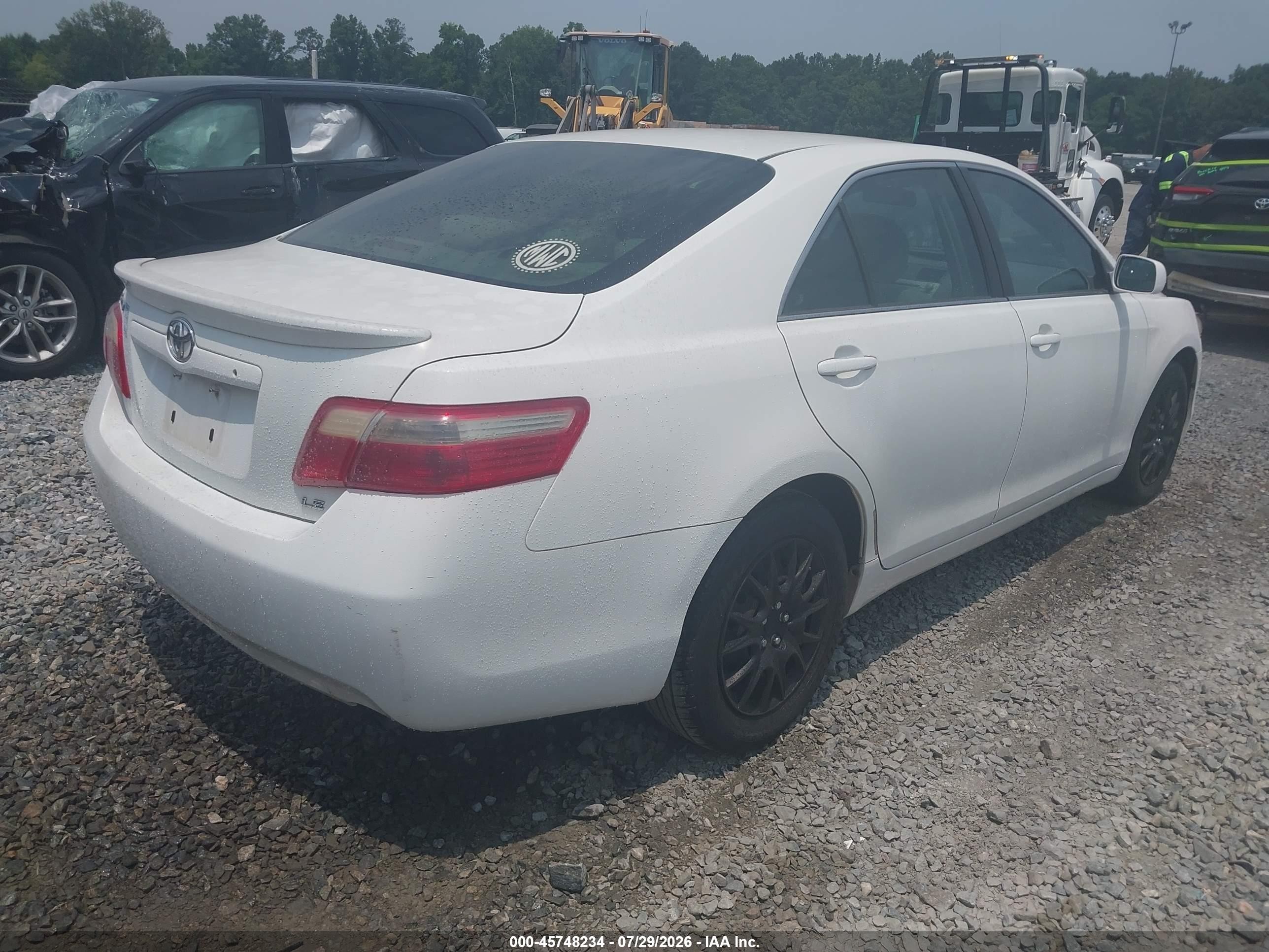 2007 Toyota Camry Le White vin: 4T1BE46K87U580977