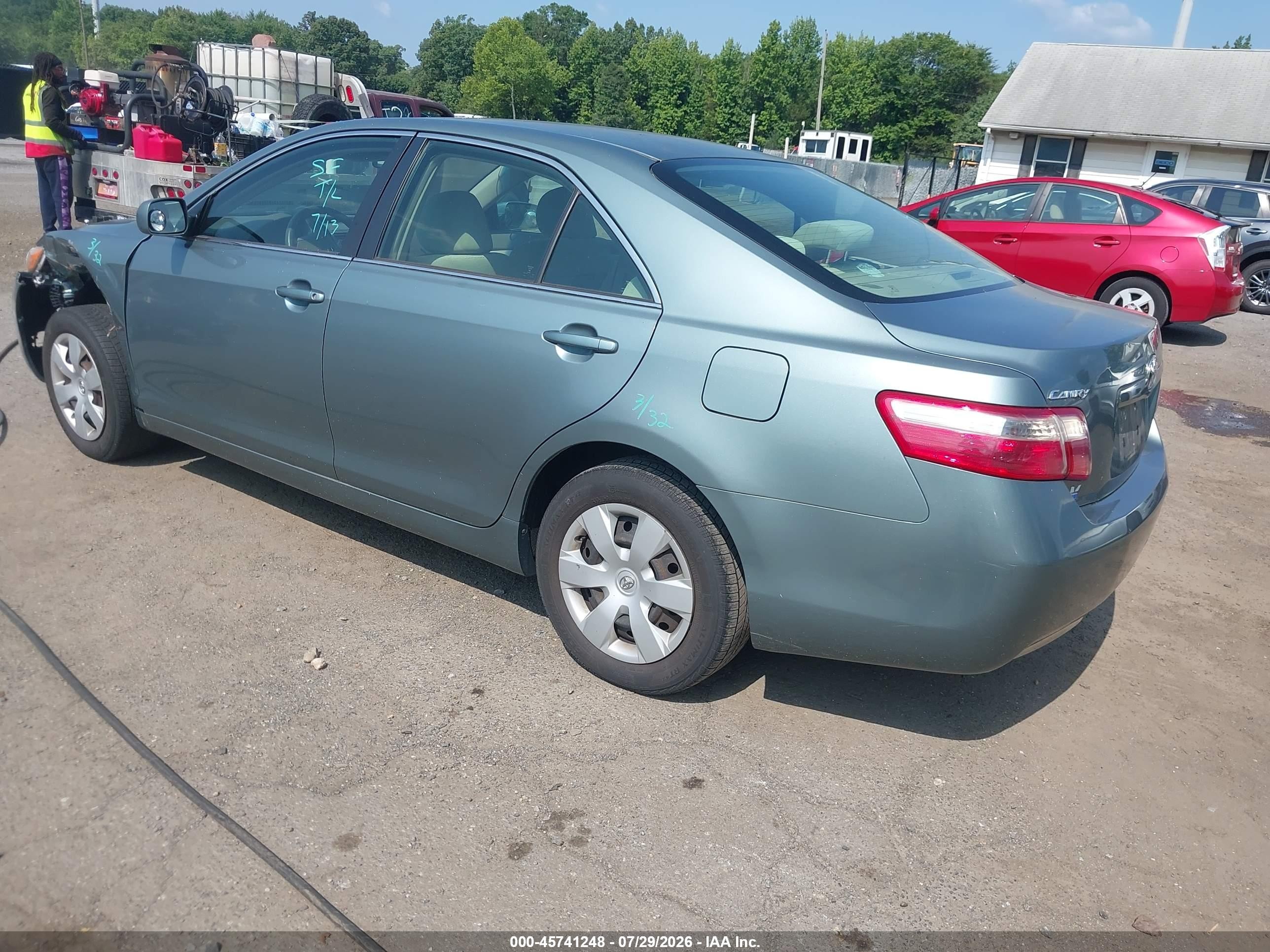 2007 Toyota Camry Le Turquoise vin: 4T1BE46K87U583751