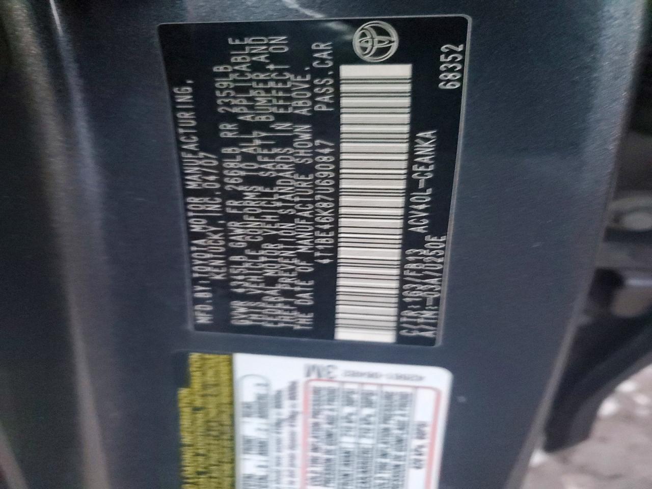 2007 Toyota Camry Le Gray vin: 4T1BE46K87U690847