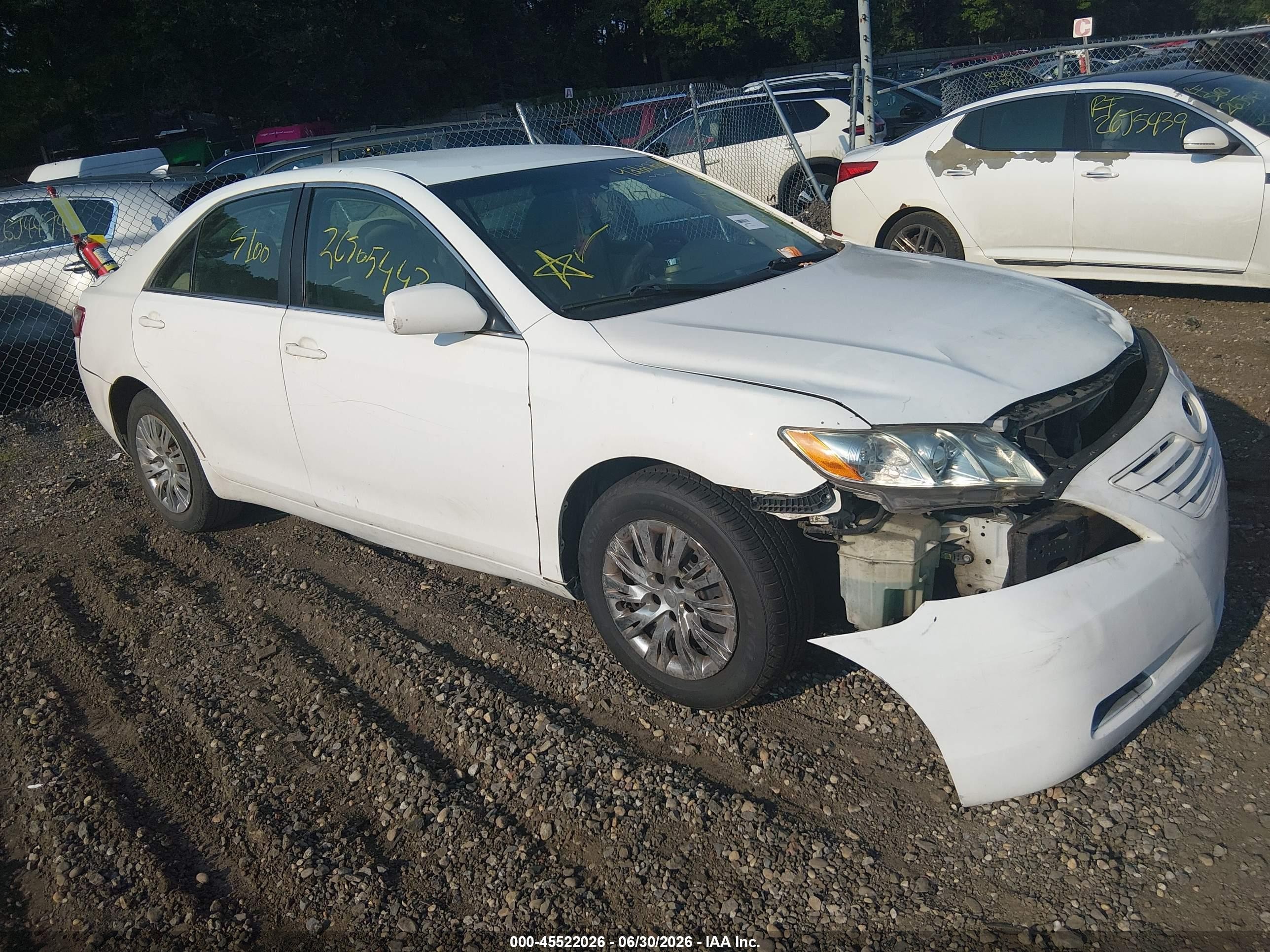 2007 Toyota Camry Ce White vin: 4T1BE46K87U712149