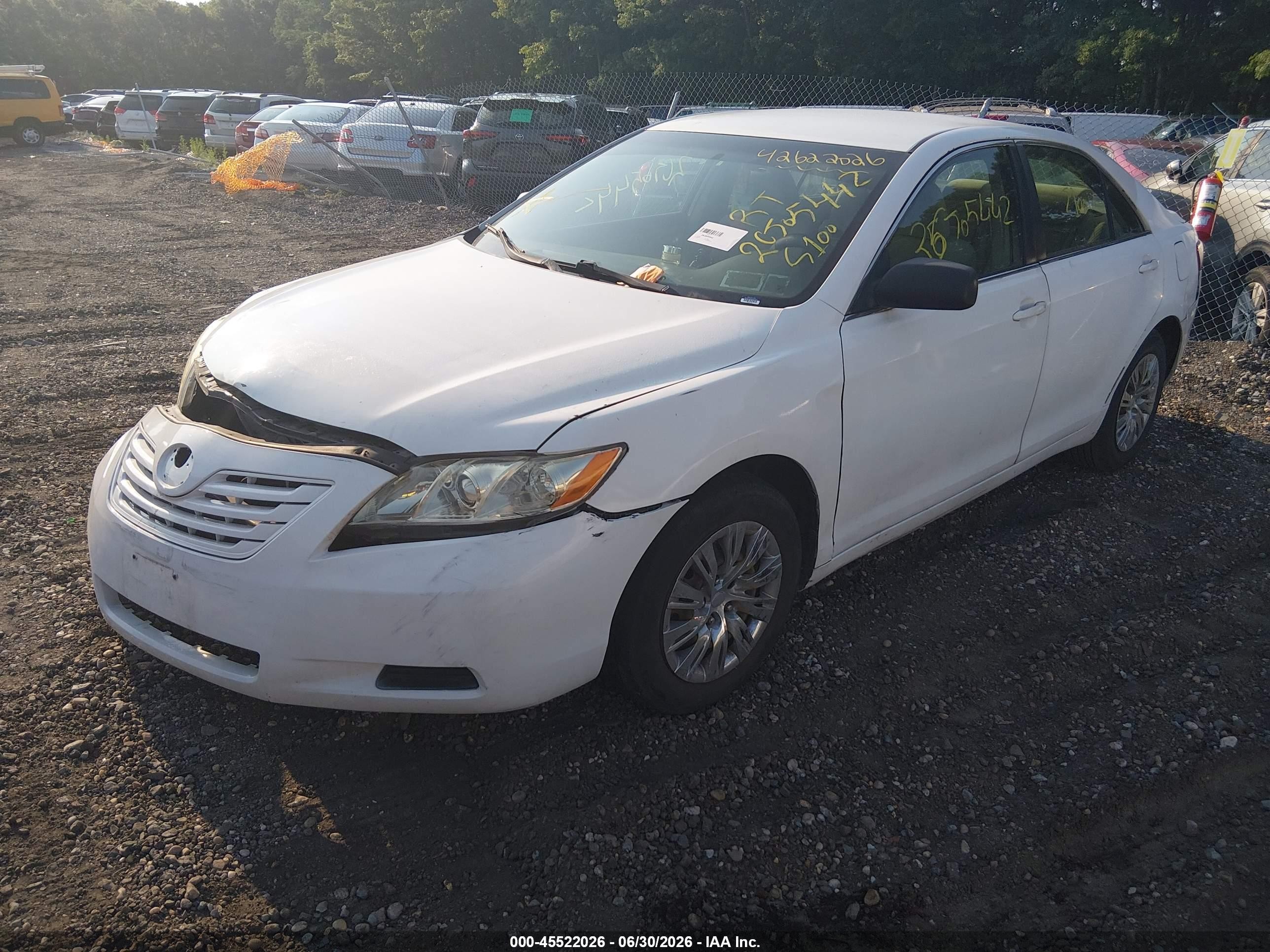 2007 Toyota Camry Ce White vin: 4T1BE46K87U712149