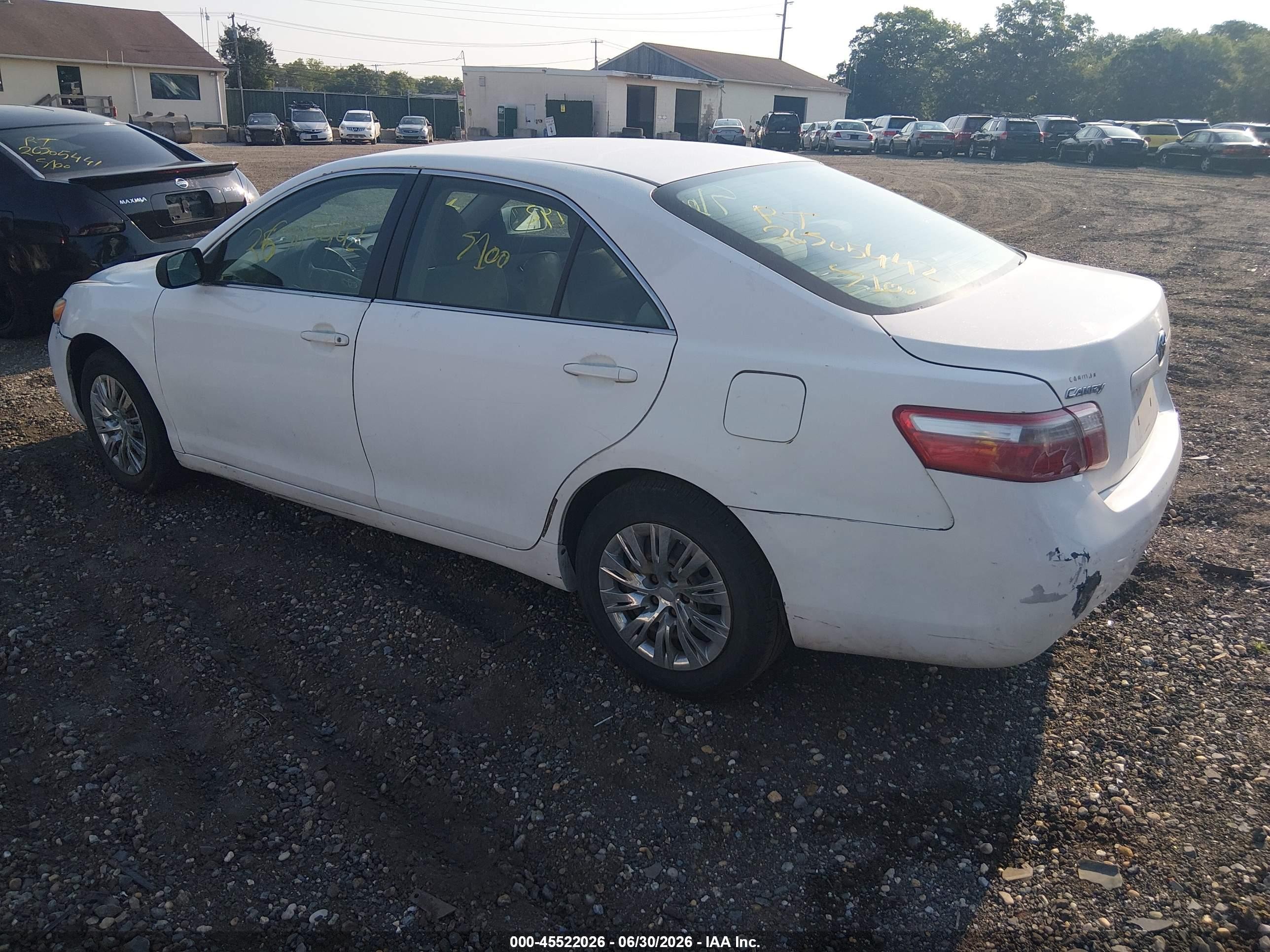 2007 Toyota Camry Ce White vin: 4T1BE46K87U712149