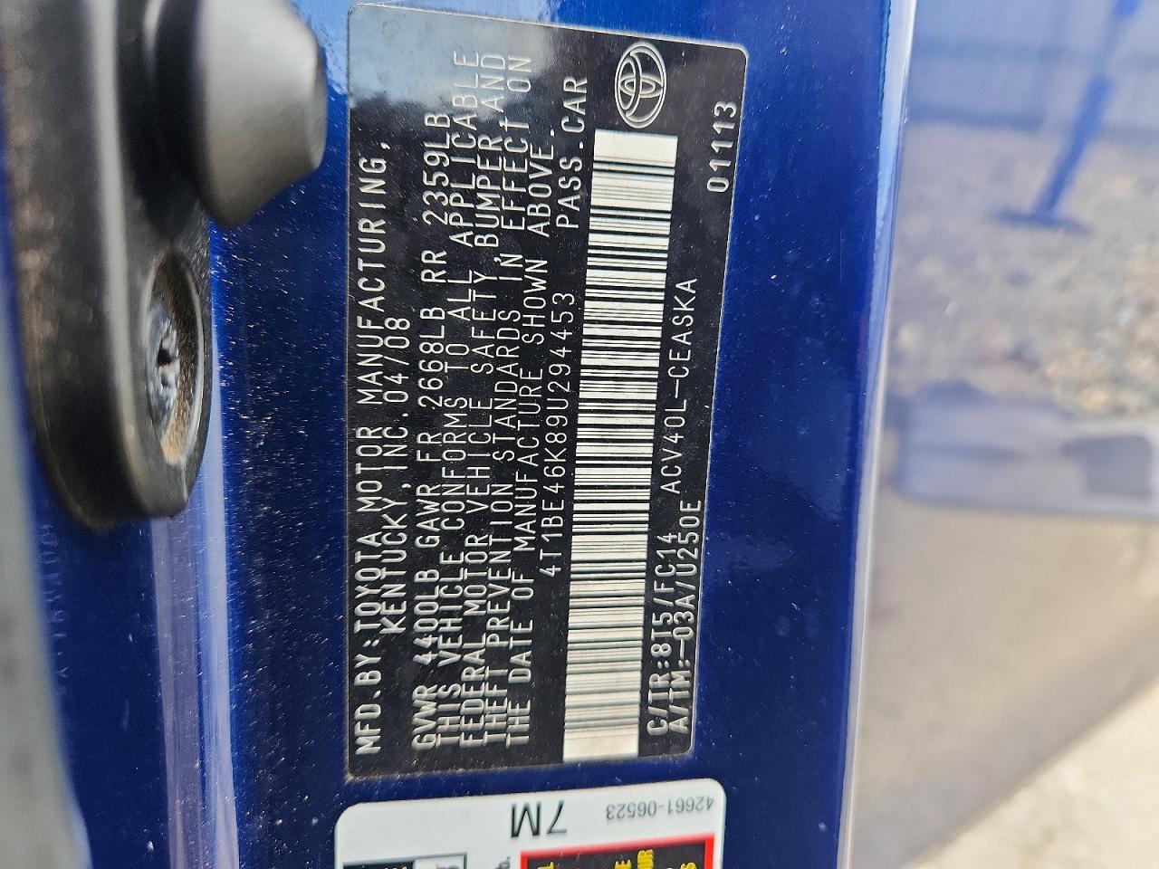 2009 Toyota Camry Se Blue vin: 4T1BE46K89U294453