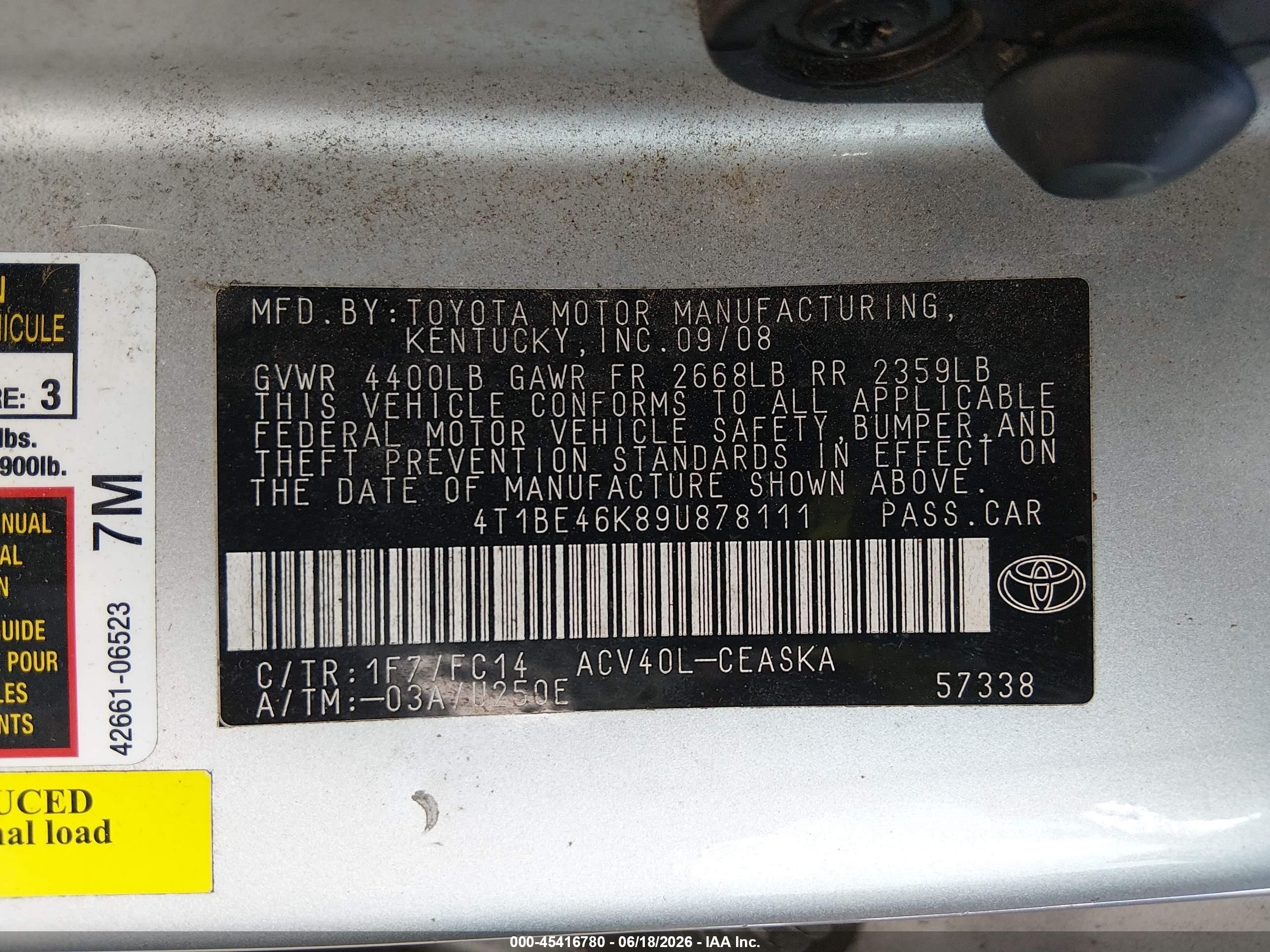 2009 Toyota Camry Se Silver vin: 4T1BE46K89U878111