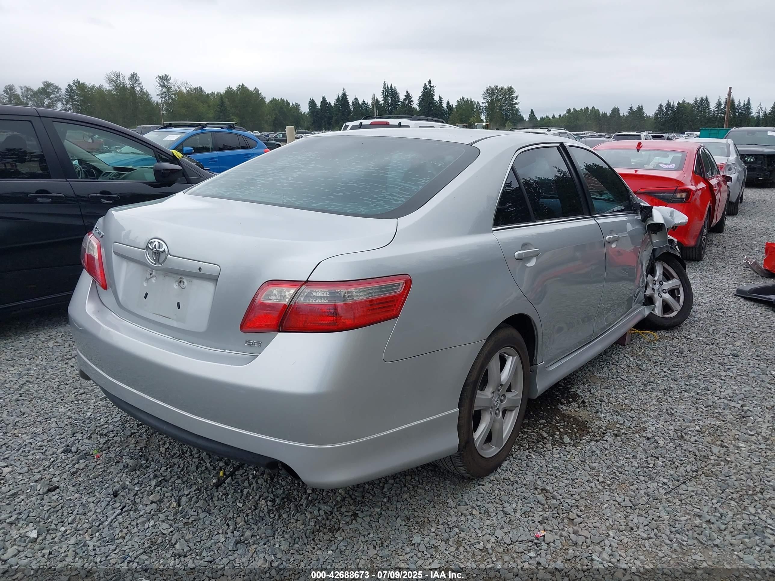 2007 Toyota Camry Se Silver vin: 4T1BE46K97U087115
