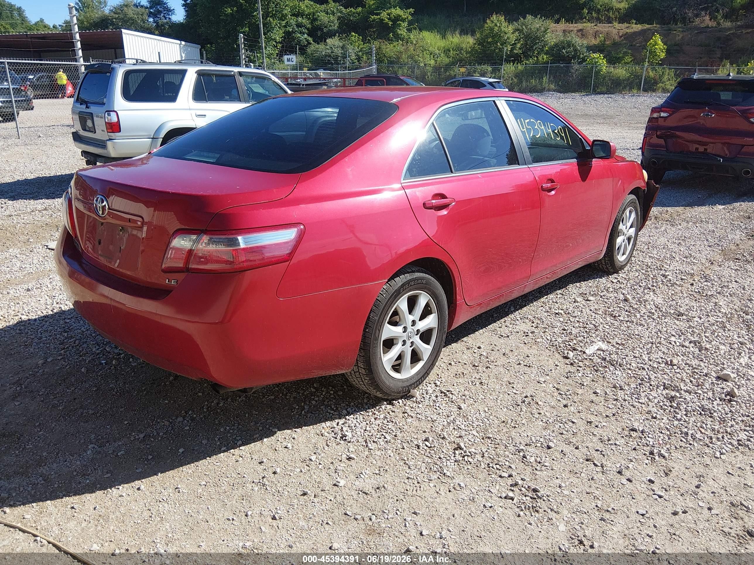 2007 Toyota Camry Le Красный vin: 4T1BE46K97U123272