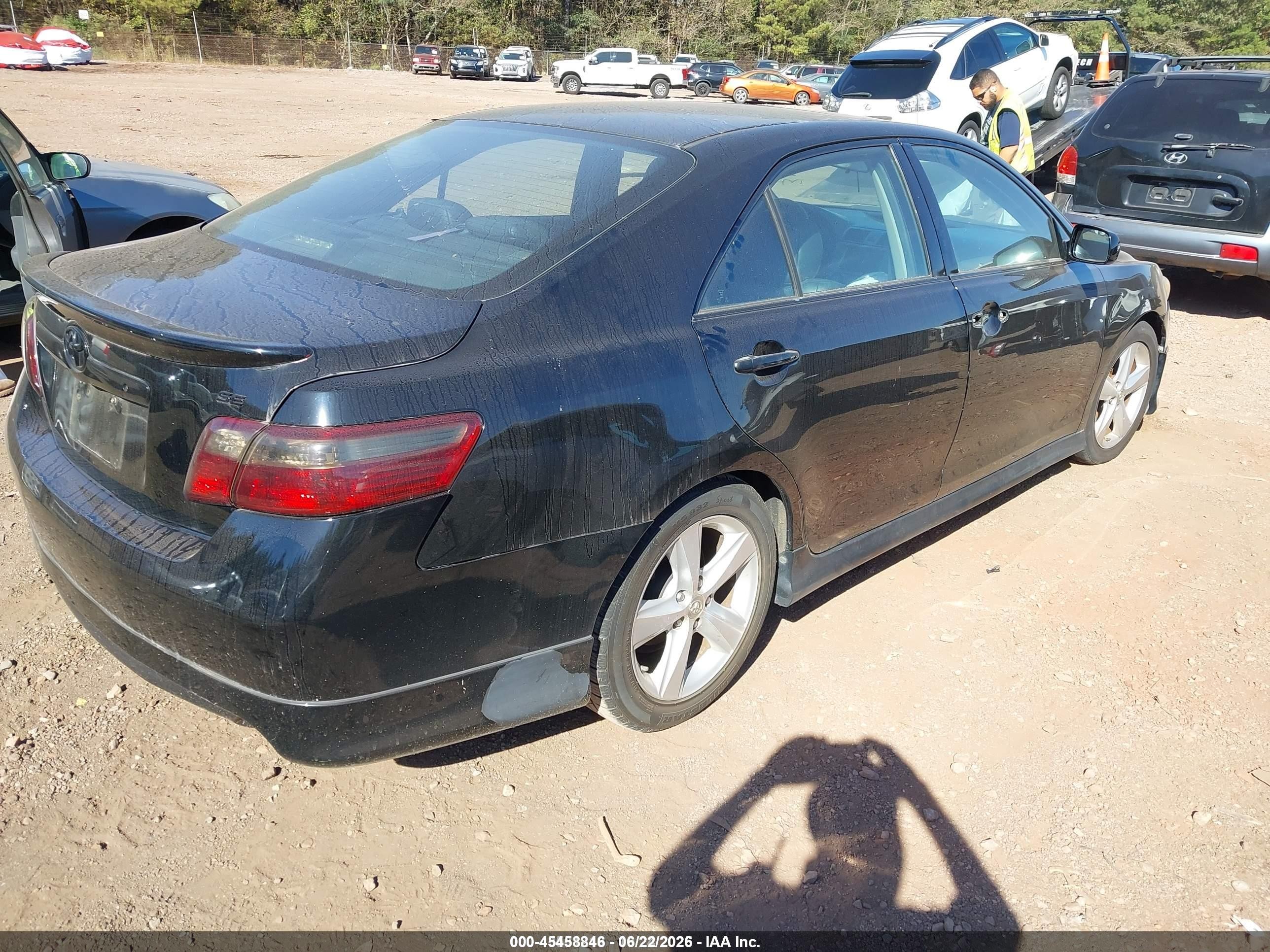 2007 Toyota Camry Se Black vin: 4T1BE46K97U159396