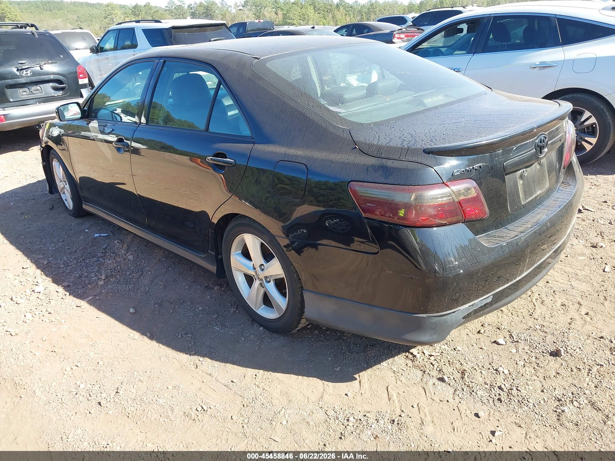 2007 Toyota Camry Se Black vin: 4T1BE46K97U159396