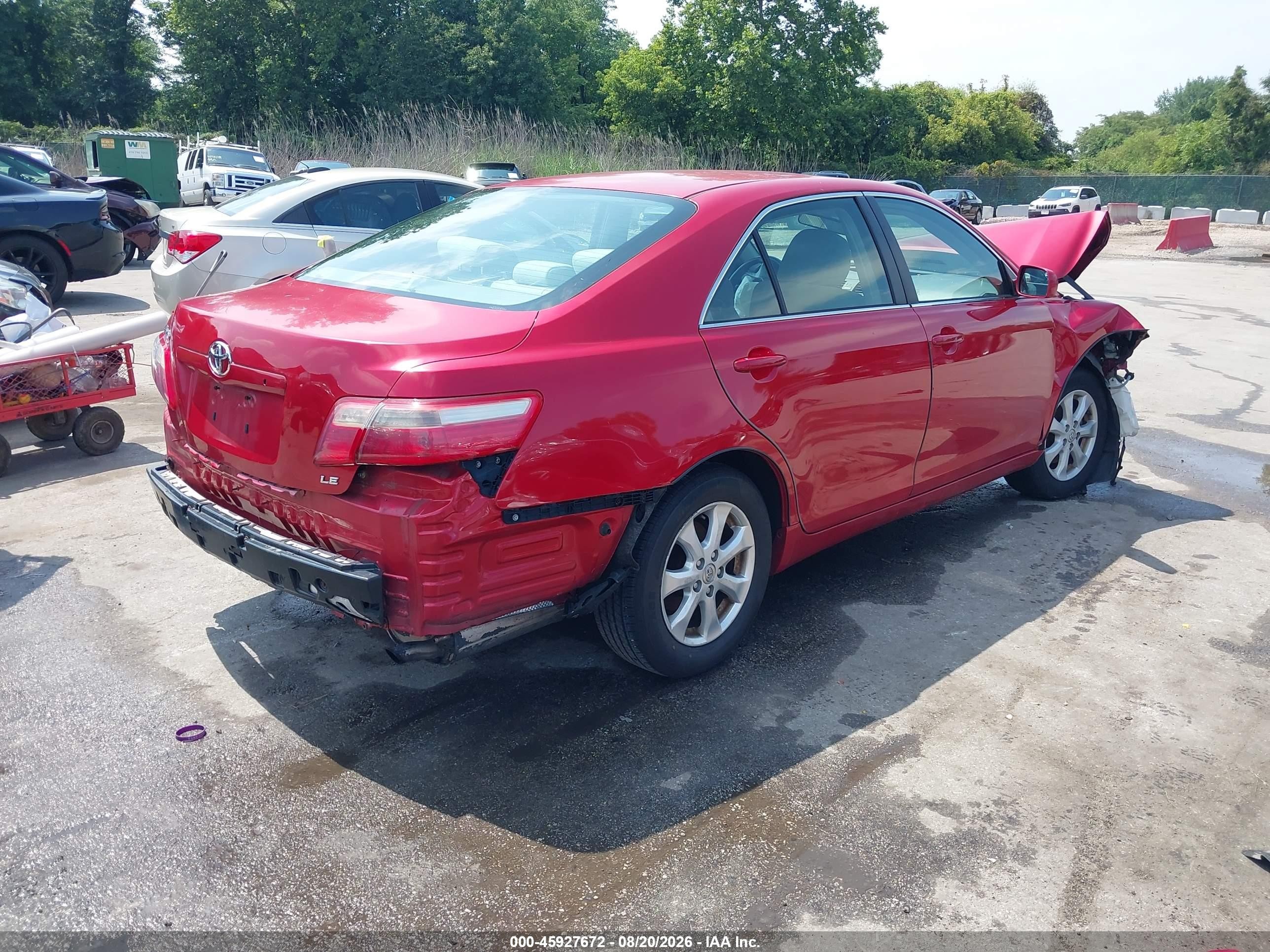 2007 Toyota Camry Le Red vin: 4T1BE46K97U174917